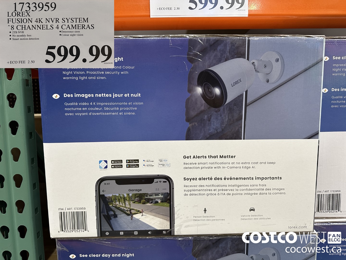 1733959 LOREX FUSION 4K NVR SYSTEM 8 CHANNELS 4 CAMERAS $599.99