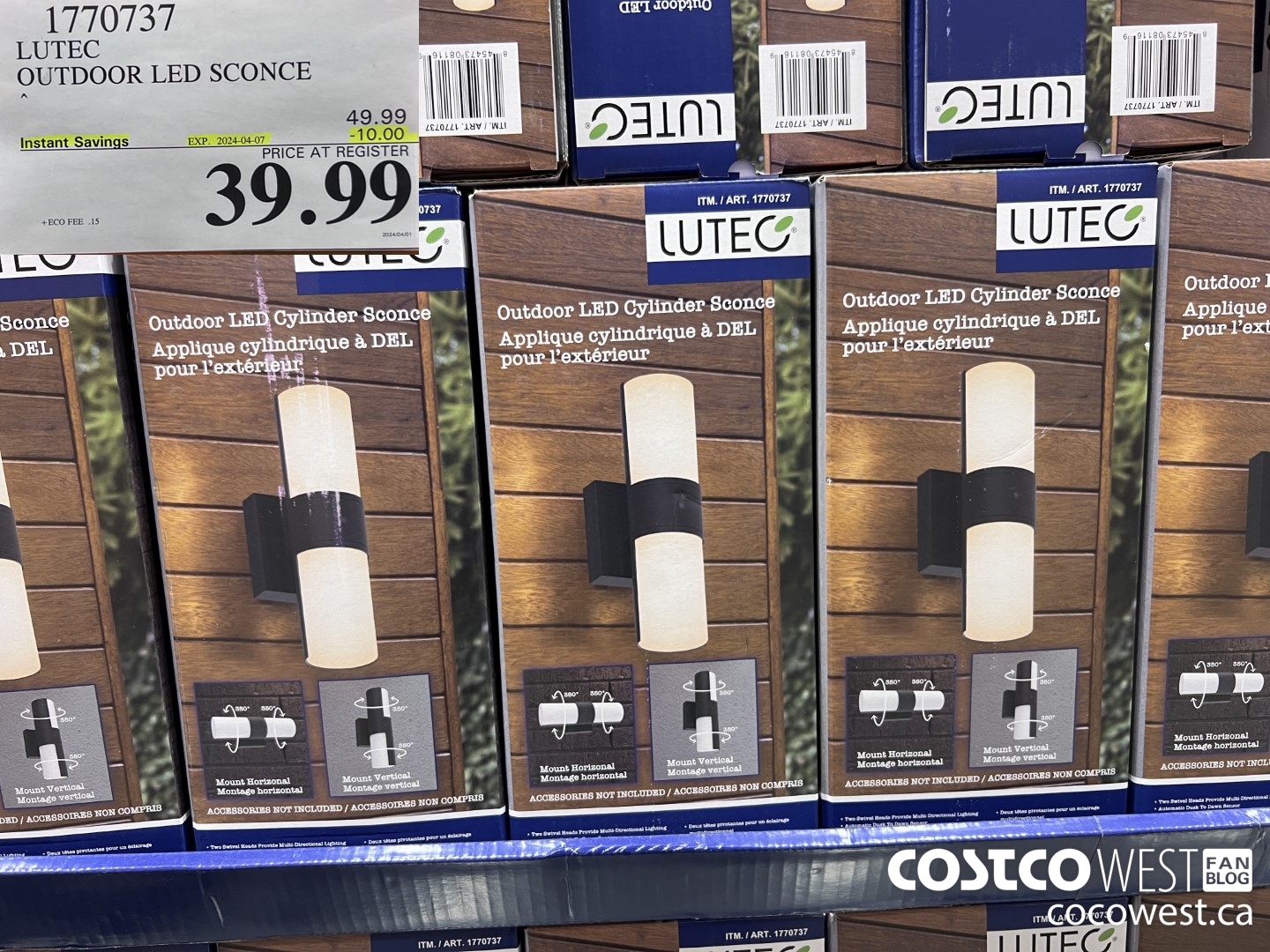 1770737 LUTEC OUTDOOR LED SCONCE ($10.00 INSTANT SAVINGS EXPIRES ON 2024-04-07) $39.99