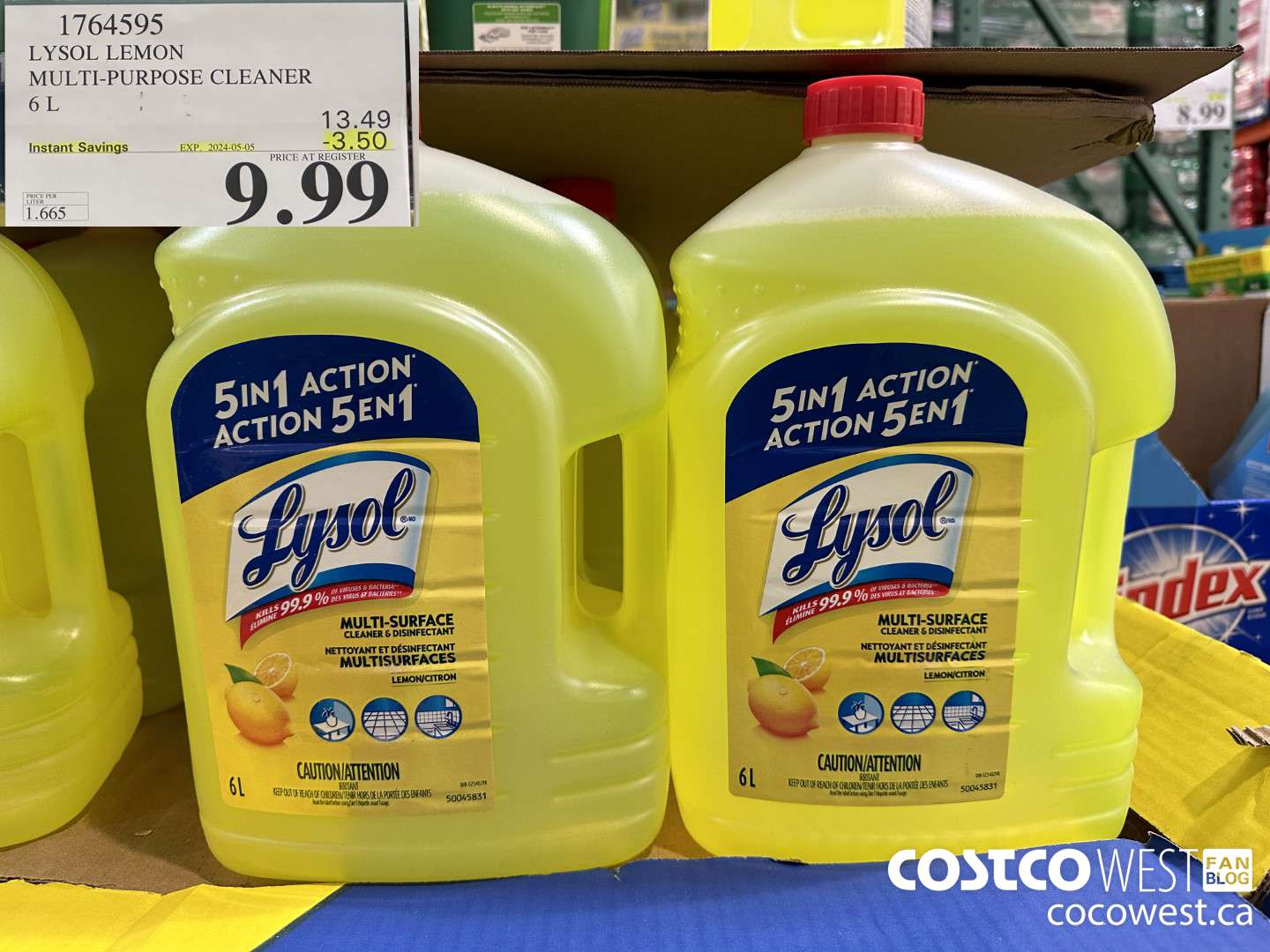 1764595 LYSOL LEMON MULTI-PURPOSE CLEANER 6L ($3.50 INSTANT SAVINGS EXPIRES ON 2024-05-05) $9.99