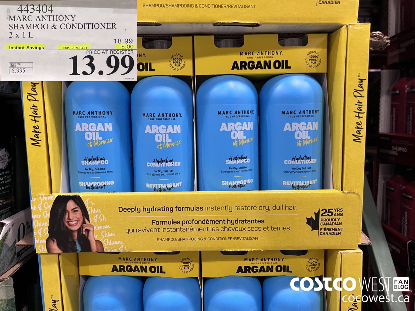 443404 MARC ANTHONY SHAMPOO & CONDITIONER 2 X 1L ($5.00 INSTANT SAVINGS EXPIRES ON 2024-04-14) $13.99