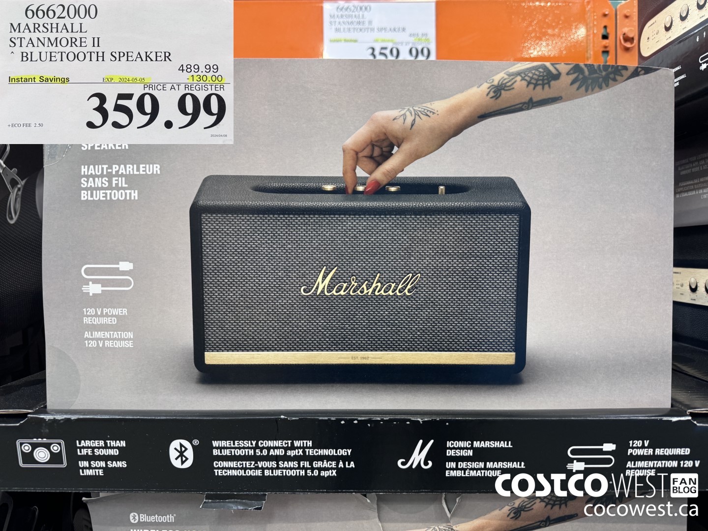 6662000 MARSHALL STANMORE II BLUETOOTH SPEAKER ($130.00 INSTANT SAVINGS EXPIRES ON 2024-05-05) $359.99
