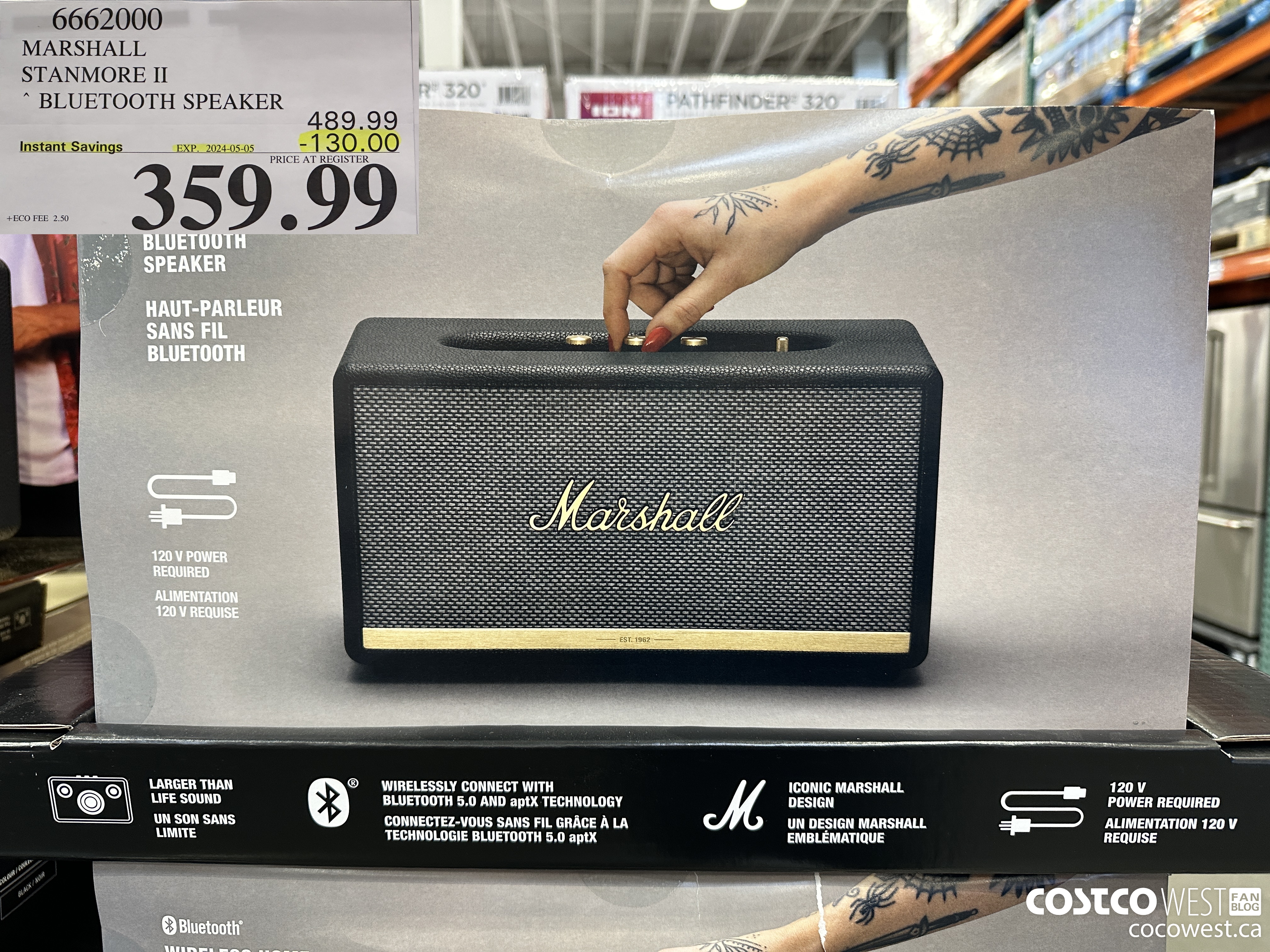6662000 MARSHALL STANMORE II BLUETOOTH SPEAKER ($130.00 INSTANT SAVINGS EXPIRES ON 2024-05-05) $359.99