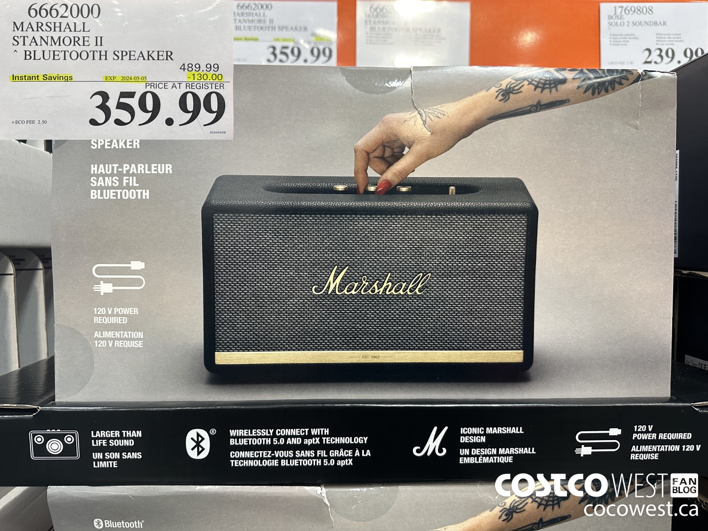 6662000 MARSHALL STANMORE II BLUETOOTH SPEAKER ($130.00 INSTANT SAVINGS EXPIRES ON 2024-05-05) $359.99