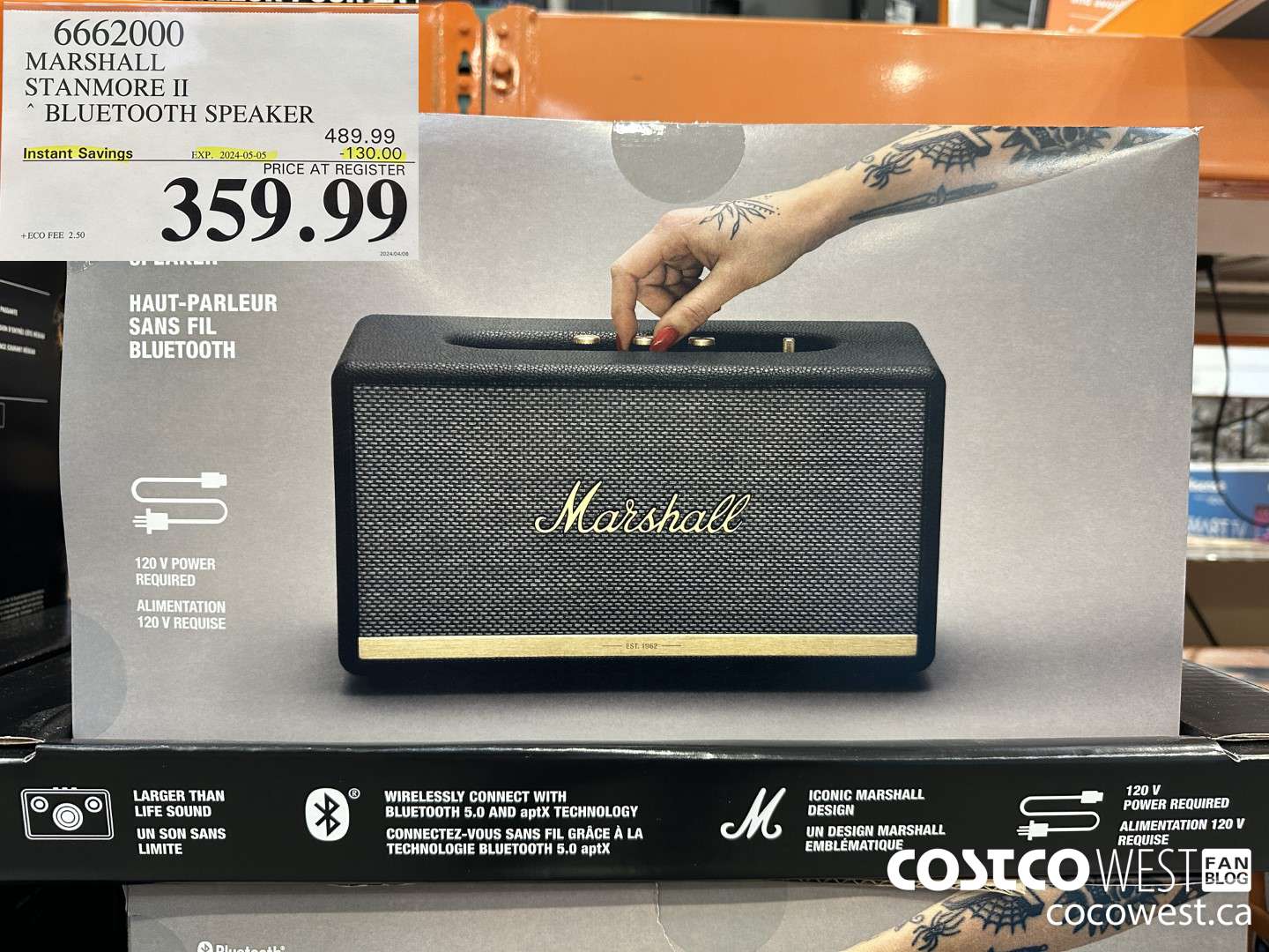 6662000 MARSHALL STANMORE II BLUETOOTH SPEAKER ($130.00 INSTANT SAVINGS EXPIRES ON 2024-05-05) $359.99