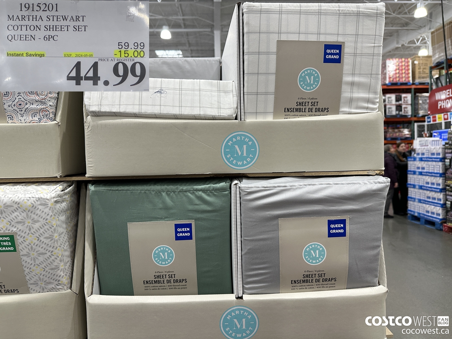 1915201 MARTHA STEWART COTTON SHEET SET QUEEN - 6PC ($15.00 INSTANT SAVINGS EXPIRES ON 2024-05-05) $44.99