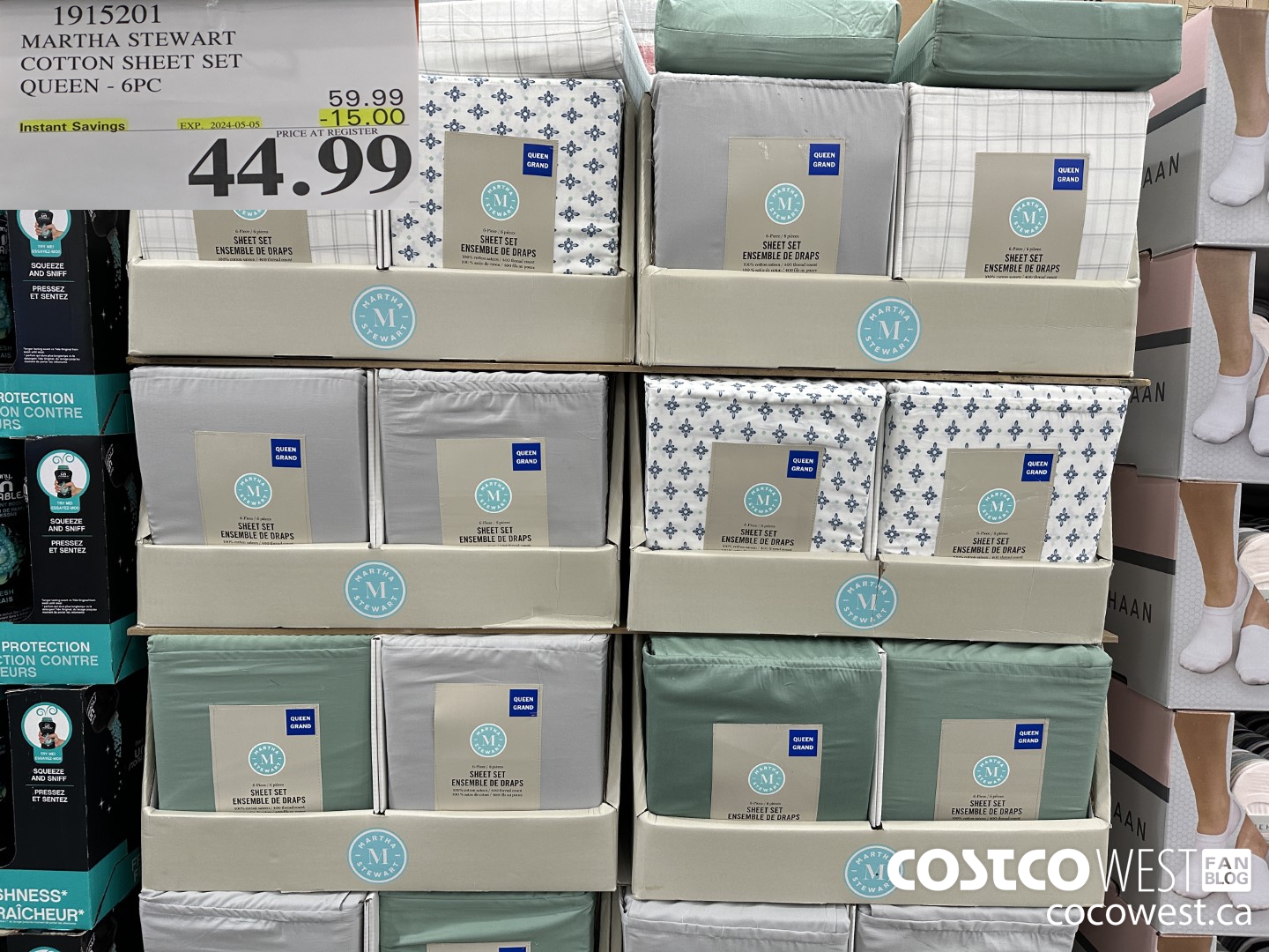 1915201 MARTHA STEWART COTTON SHEET SET QUEEN - 6PC ($15.00 INSTANT SAVINGS EXPIRES ON 2024-05-05) $44.99