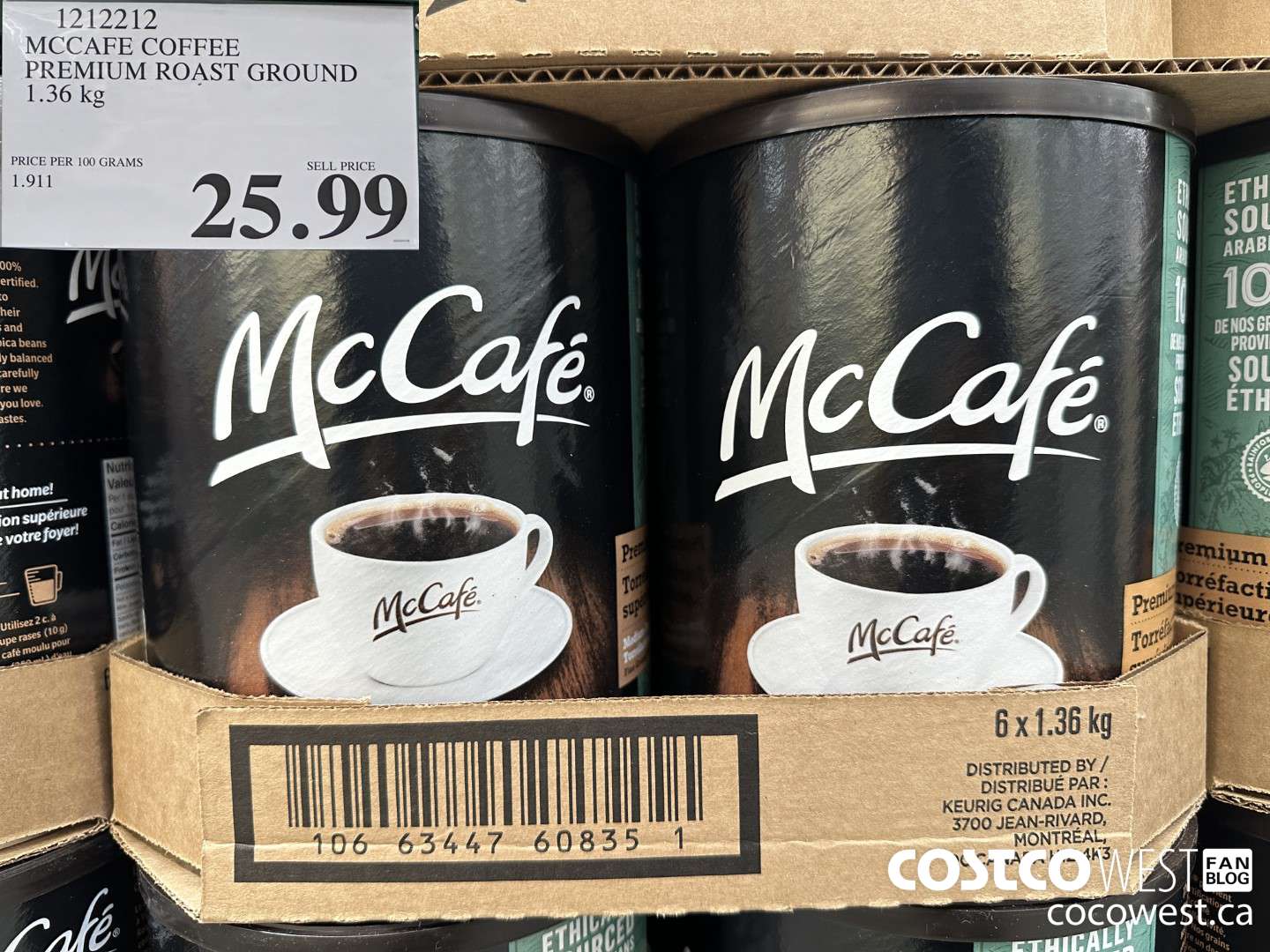 1212212 MCCAFE COFFEE PREMIUM ROAST GROUND 1.36KG $25.99