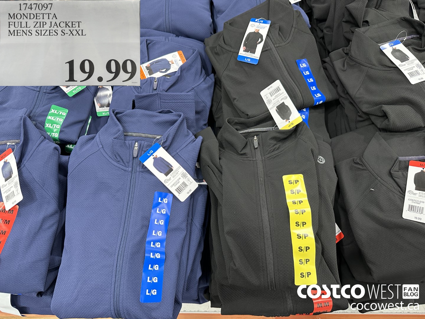 1747097 MONDETTA FULL ZIP JACKET MENS SIZES S-XXL $19.99