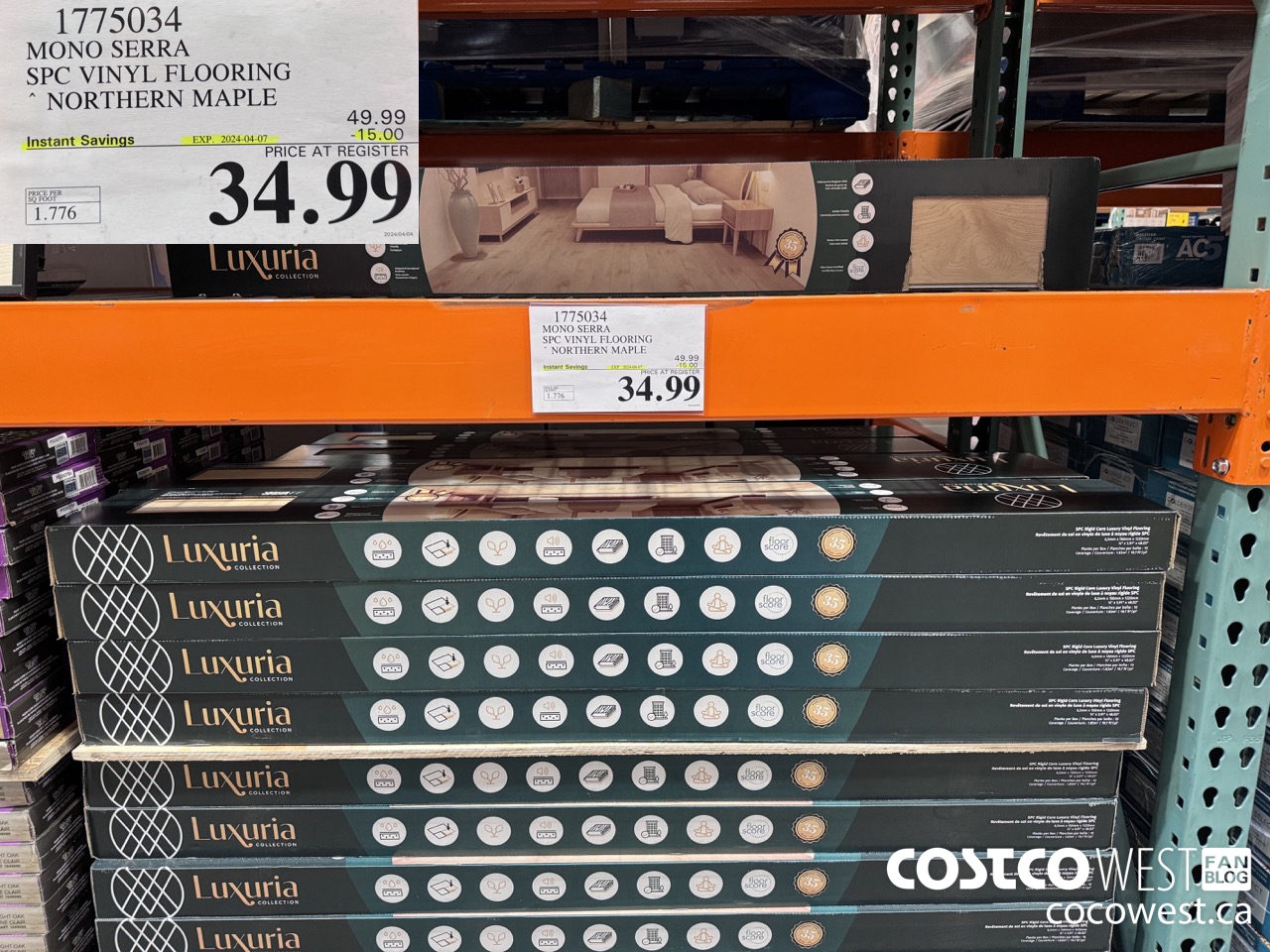 1775034 MONO SERRA SPC VINYL FLOORING NORTHERN MAPLE ($15.00 INSTANT SAVINGS EXPIRES ON 2024-04-07) $34.99