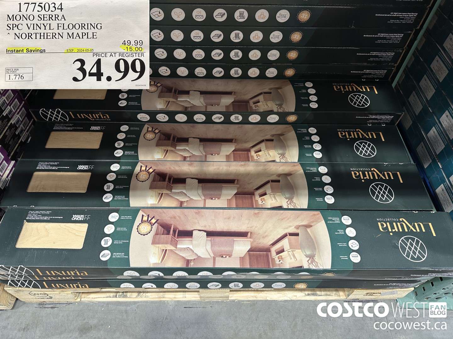 1775034 MONO SERRA SPC VINYL FLOORING NORTHERN MAPLE ($15.00 INSTANT SAVINGS EXPIRES ON 2024-05-05) $34.99