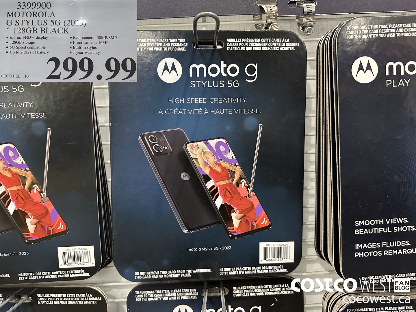 3399900 MOTOROLA G STYLUS 5G (2023) 128GB BLACK $299.99