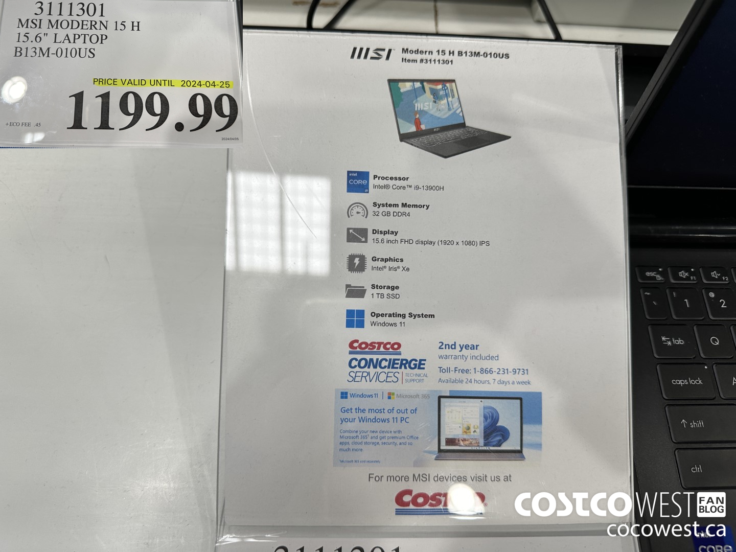 3111301 MSI MODERN 15 H 15.6