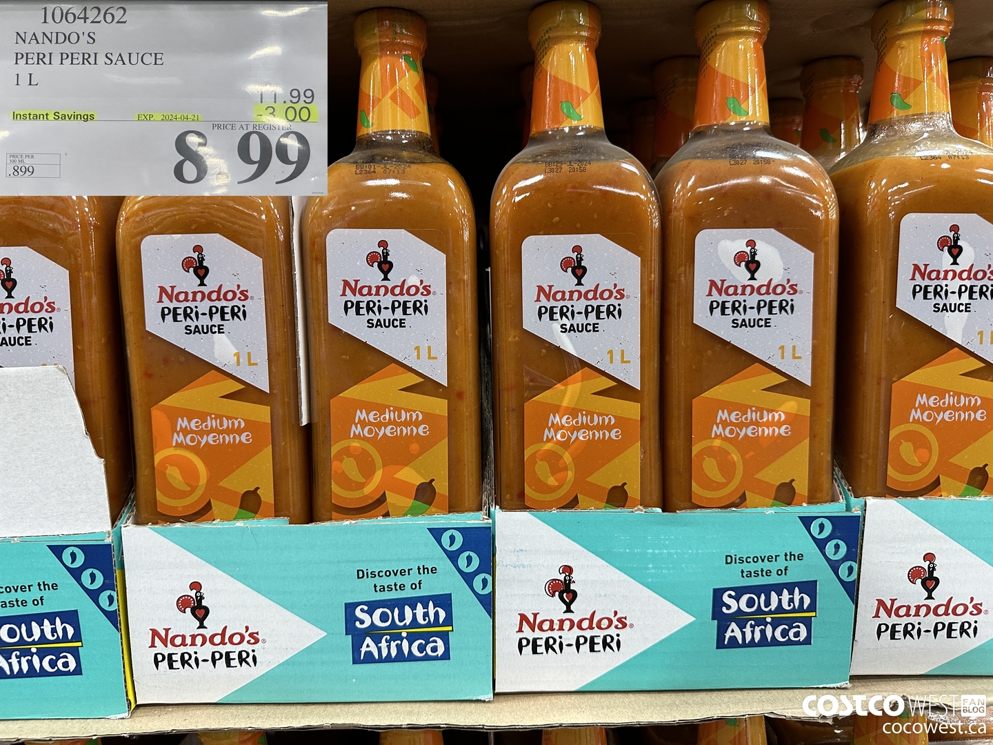 1064262 NANDO'S PERI-PERI SAUCE 1 L ($3.00 INSTANT SAVINGS EXPIRES ON 2024-04-21) $8.99