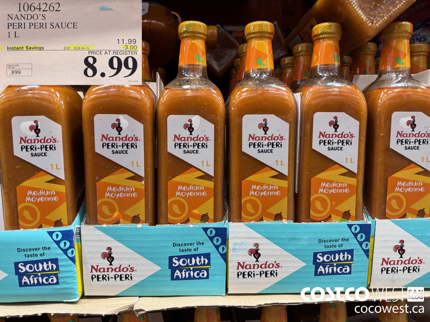 1064262 NANDO'S PERI-PERI SAUCE 1 L ($3.00 INSTANT SAVINGS EXPIRES ON 2024-04-21) $8.99