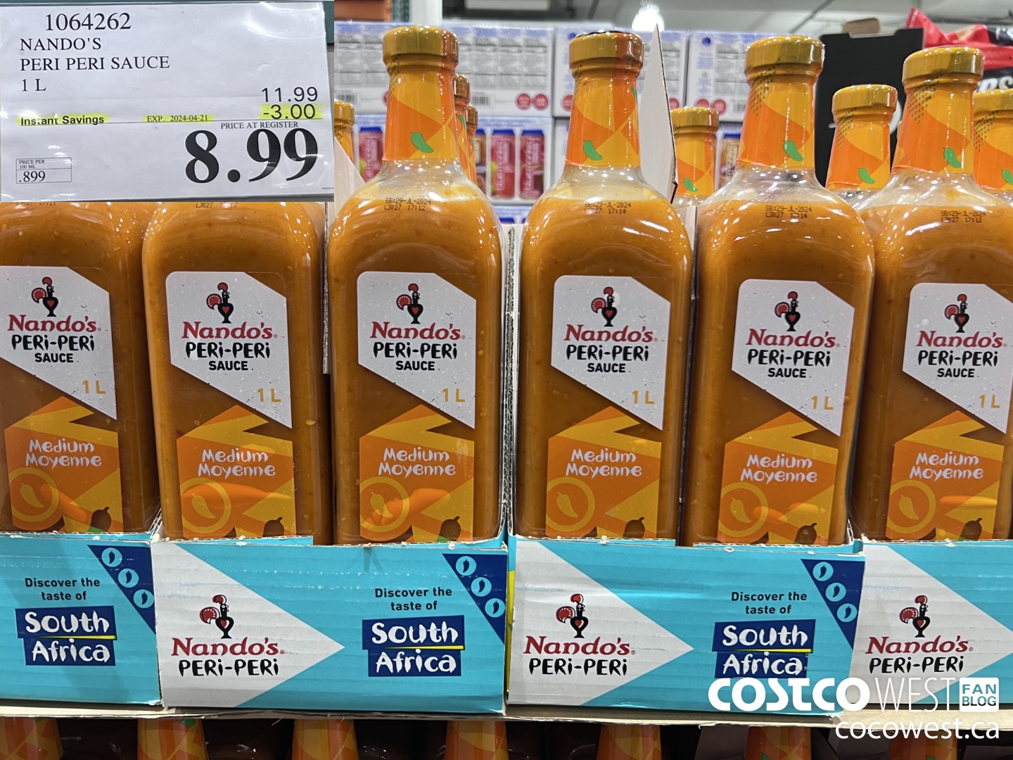1064262 NANDO'S PERI-PERI SAUCE 1 L ($3.00 INSTANT SAVINGS EXPIRES ON 2024-04-21) $8.99