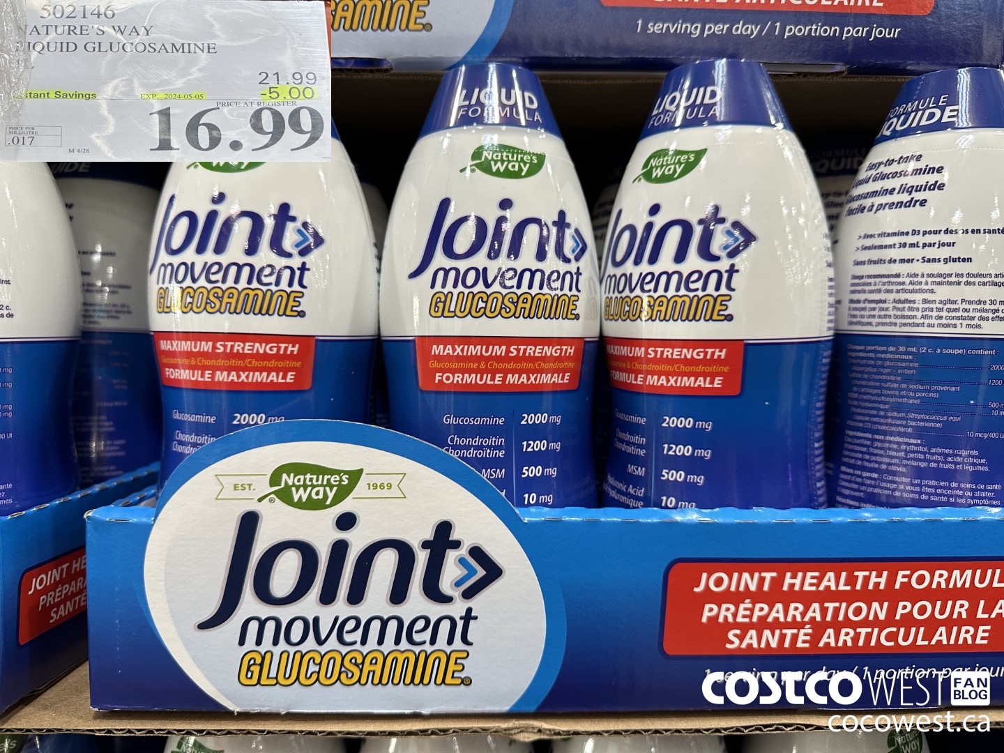 502146 NATURE'S WAY LIQUID GLUCOSAMINE 1 L ($5.00 INSTANT SAVINGS EXPIRES ON 2024-05-05) $16.99