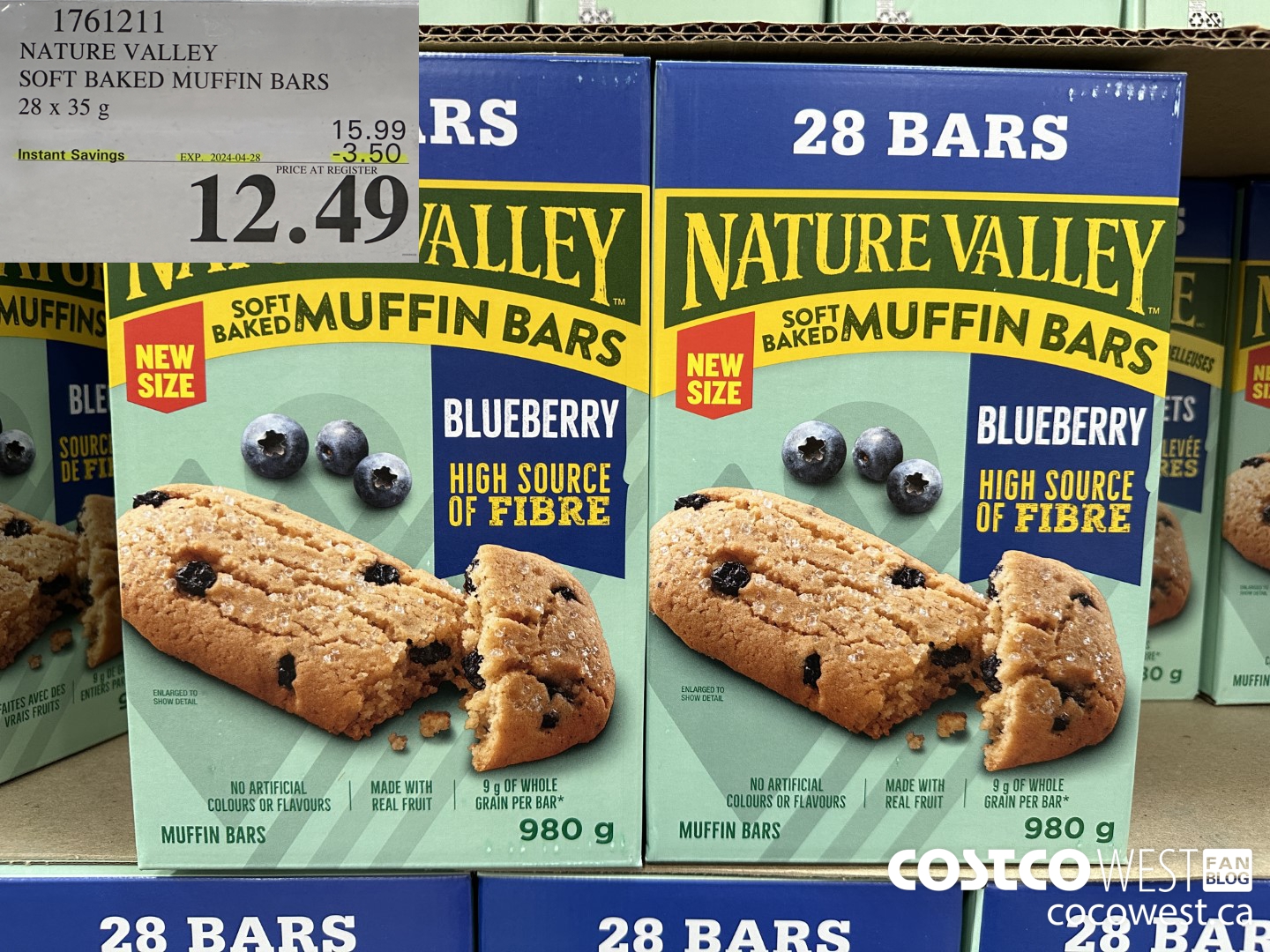 1761211 NATURE VALLEY SOFT BAKED MUFFIN BARS 28 X 35G ($3.50 INSTANT SAVINGS EXPIRES ON 2024-04-28) $12.49