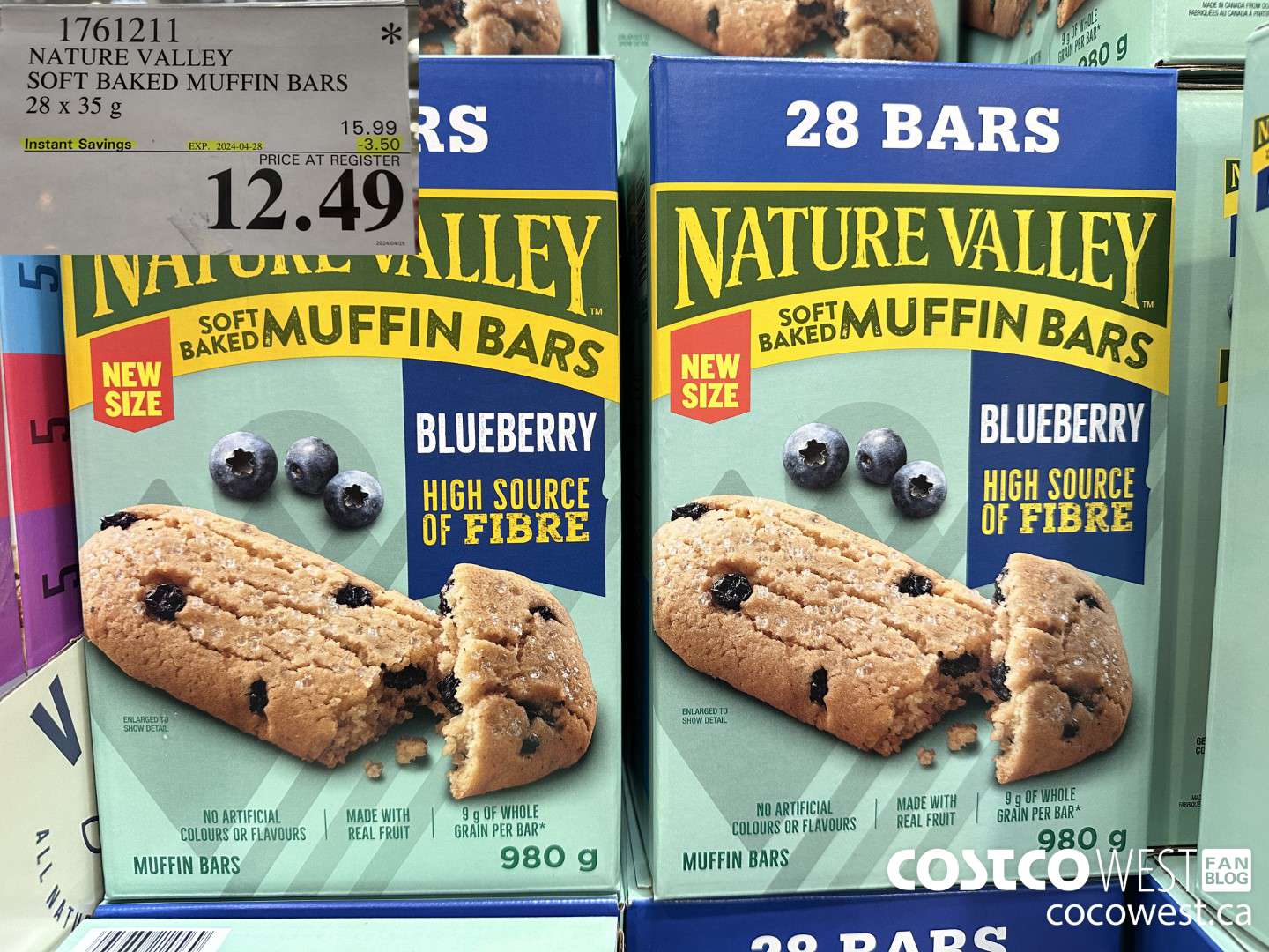 1761211 NATURE VALLEY SOFT BAKED MUFFIN BARS 28 X 35G ($3.50 INSTANT SAVINGS EXPIRES ON 2024-04-28) $12.49