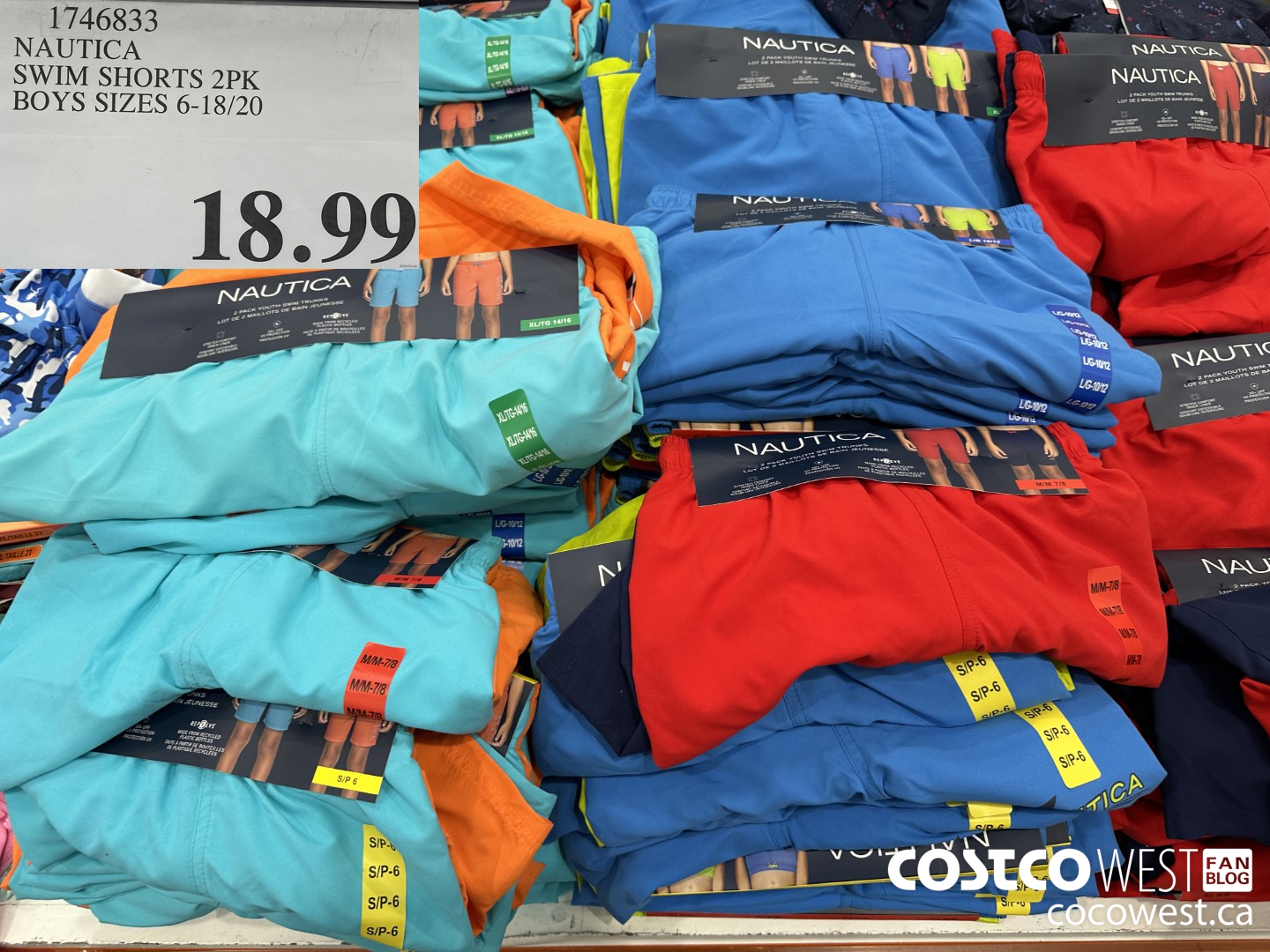 1746833 NAUTICA SWIM SHORTS 2PK BOYS SIZES 6-18/20 $18.99