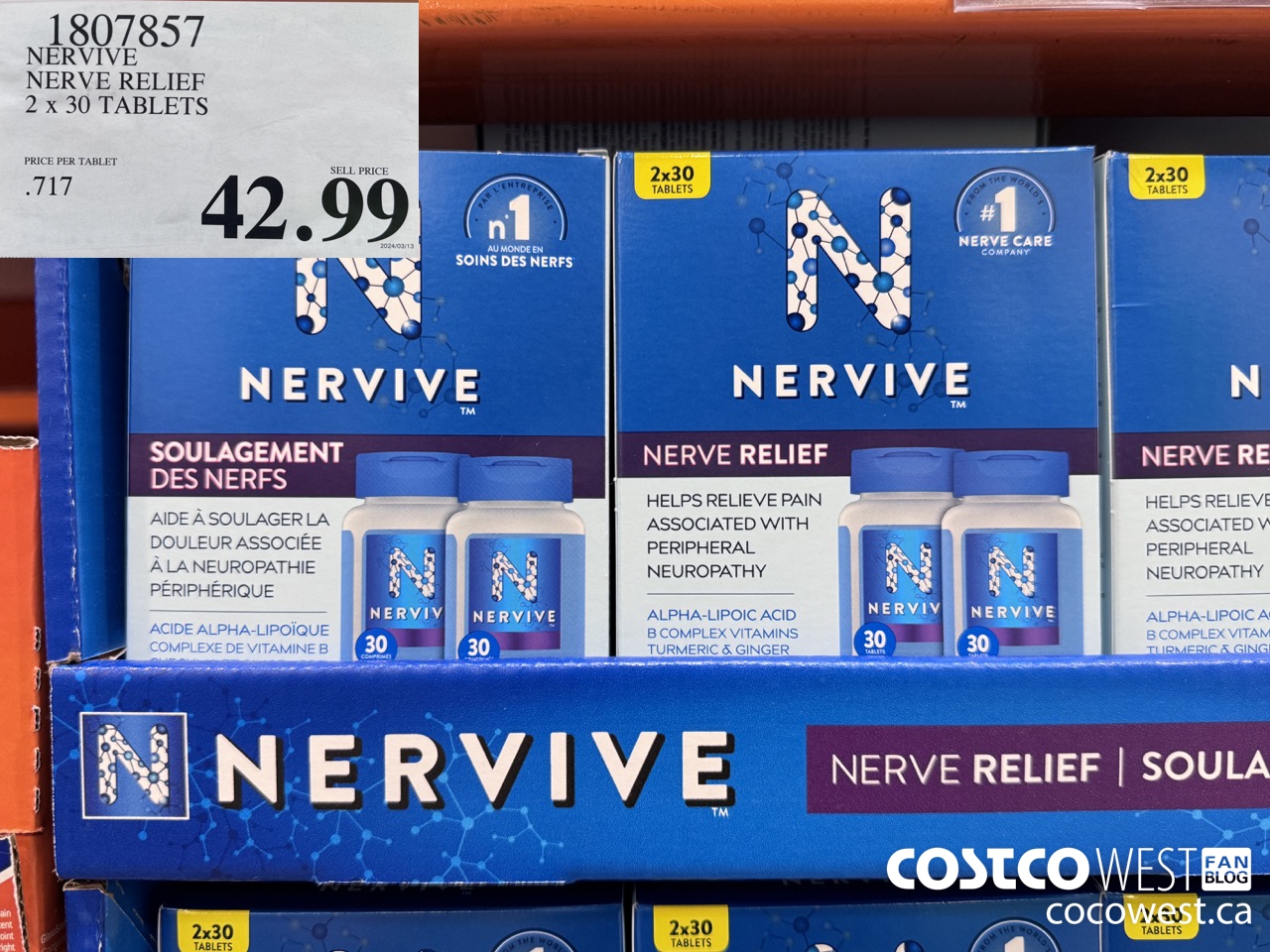 1807857 NERVIVE NERVE RELIEF 2 x 30 TABLETS $42.99