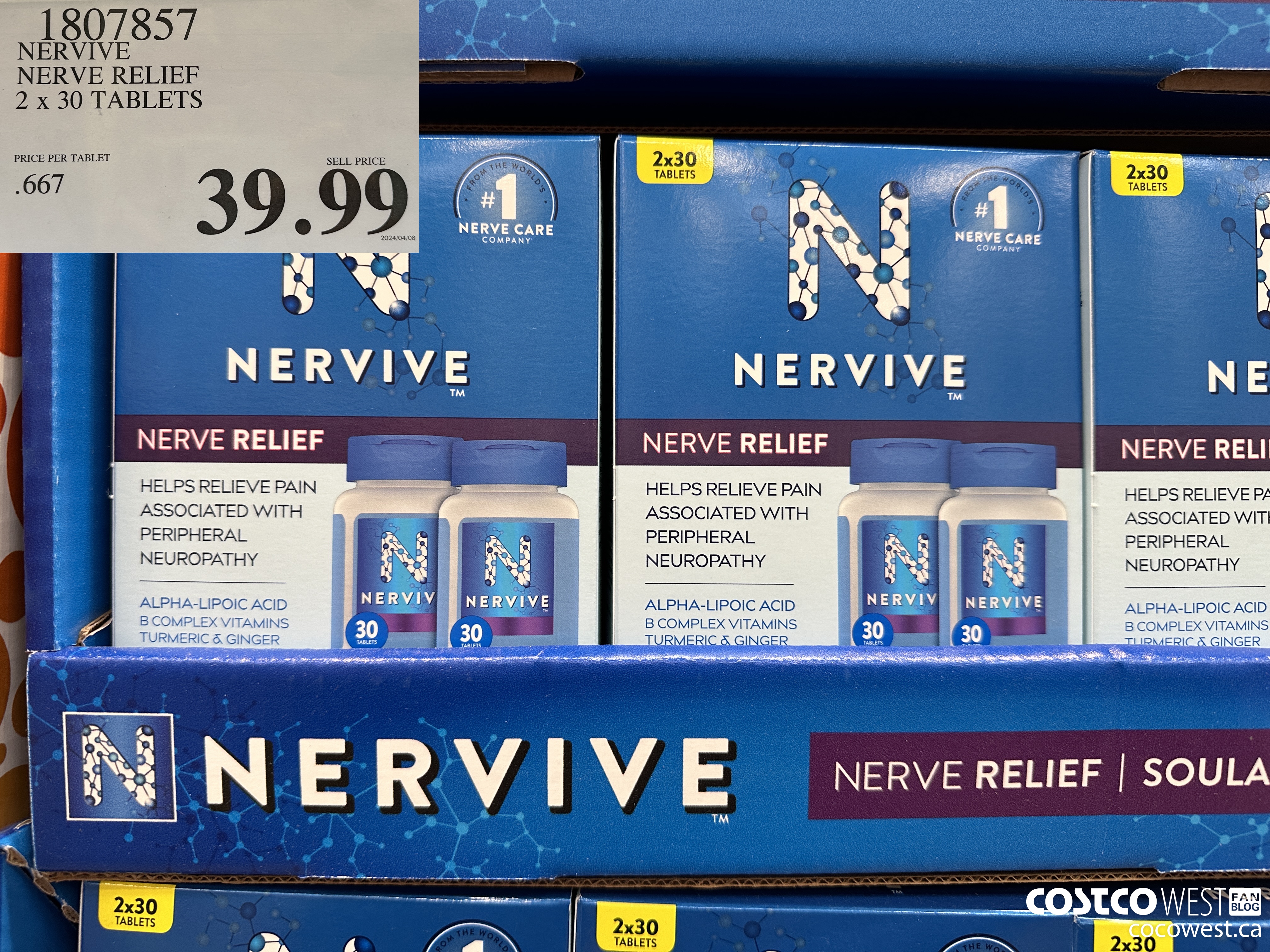 1807857 NERVIVE NERVE RELIEF 2 x 30 TABLETS $39.99
