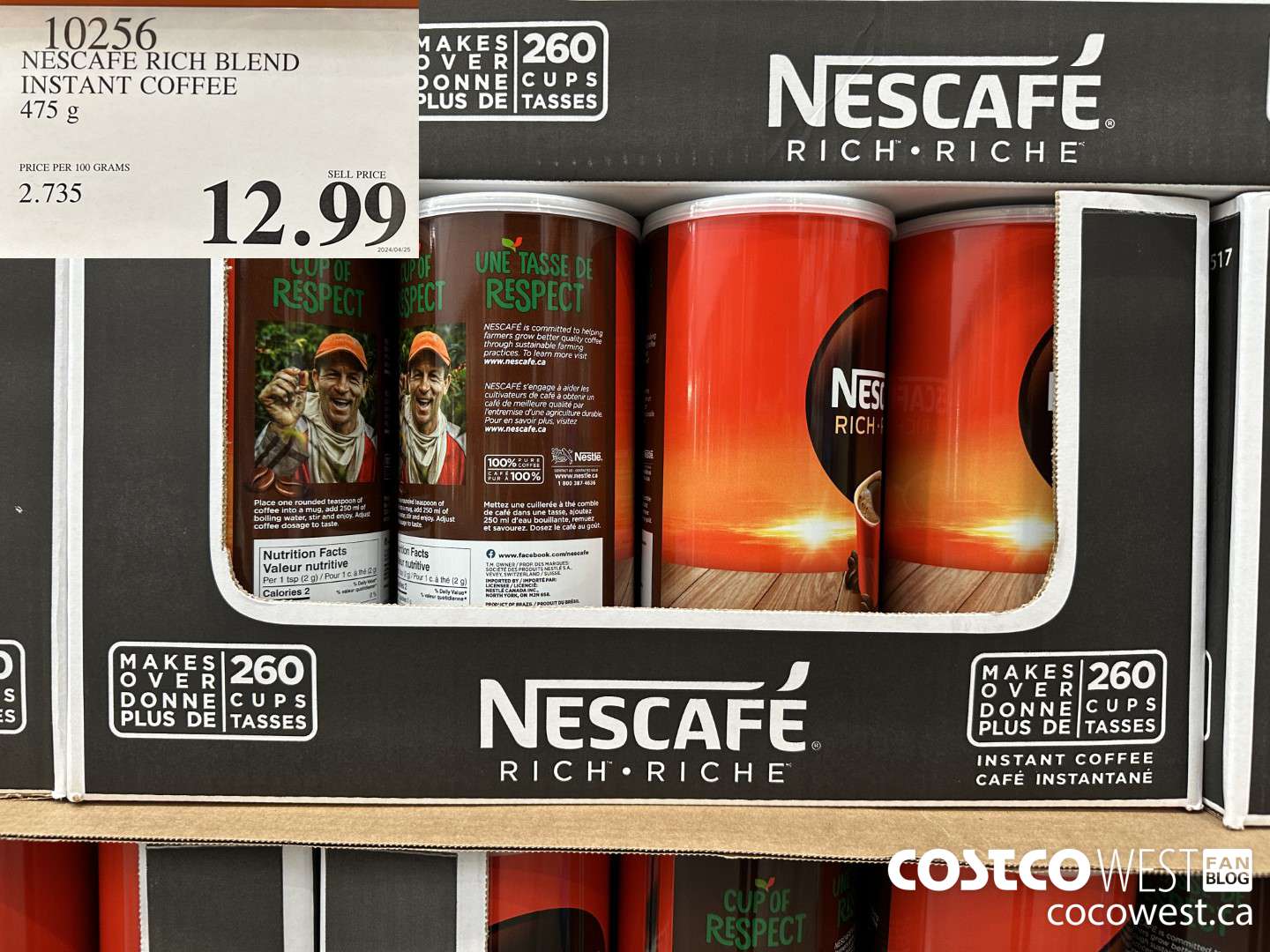 10256 NESCAFE RICH BLEND INSTANT COFFEE 475G $12.99