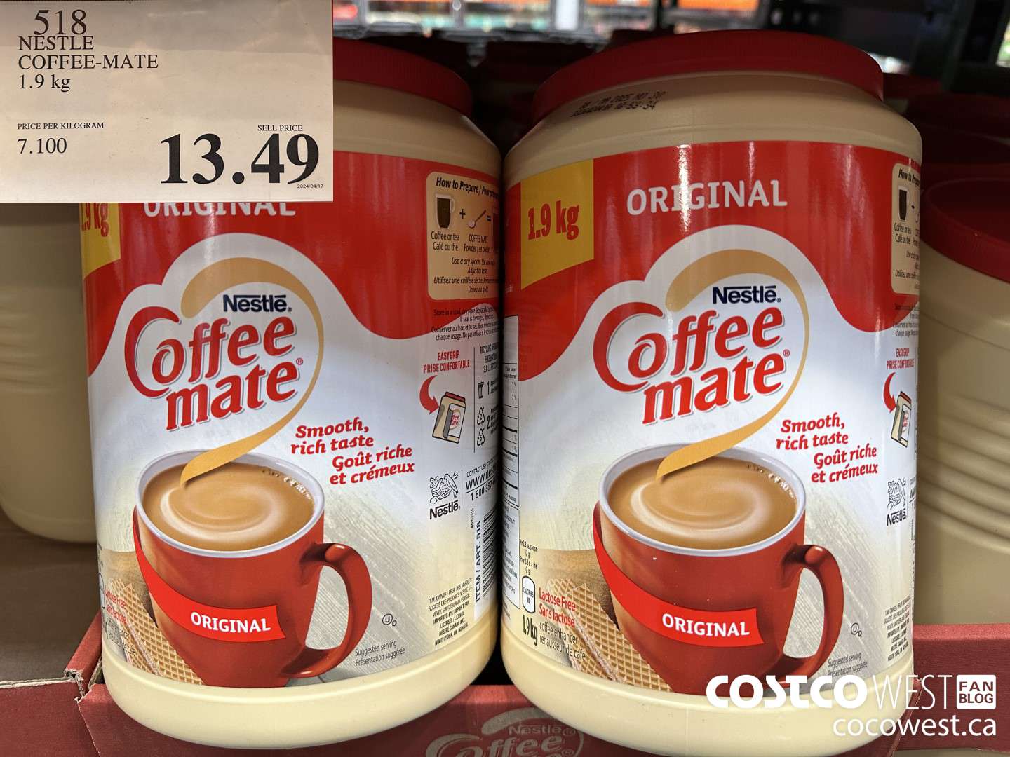518 NESTLE COFFEE-MATE 1.9k $13.49