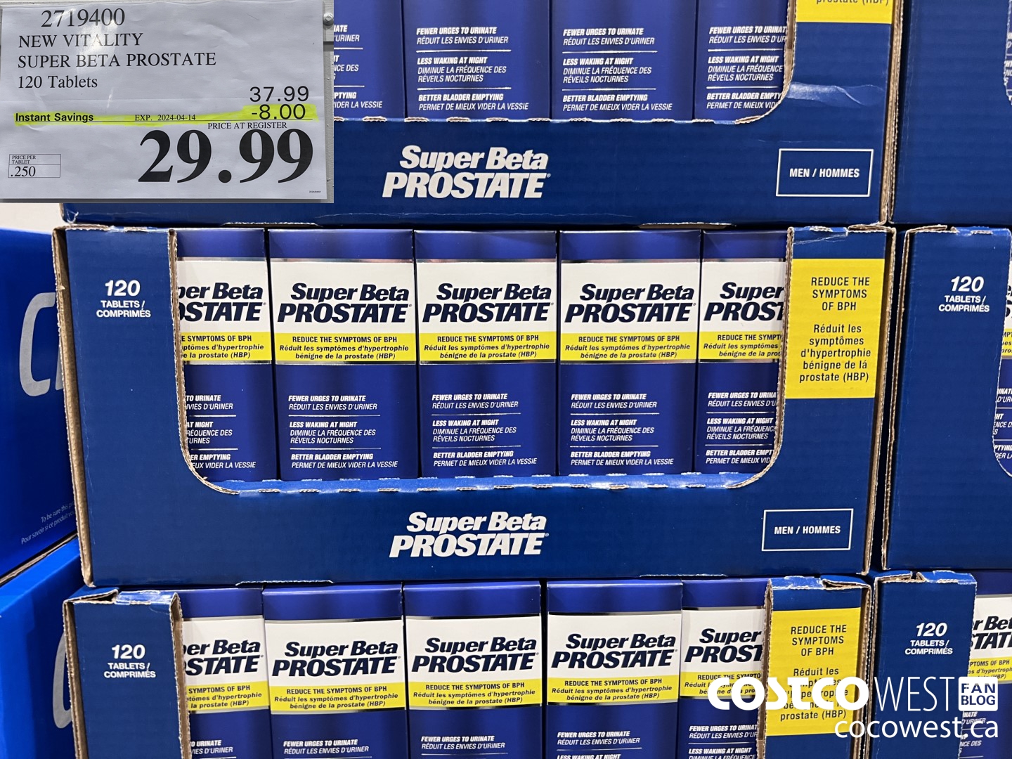 2719400 NEW VITALITY SUPER BETA PROSTATE 120 TABLETS ($8.00 INSTANT SAVINGS EXPIRES ON 2024-04-14) $29.99