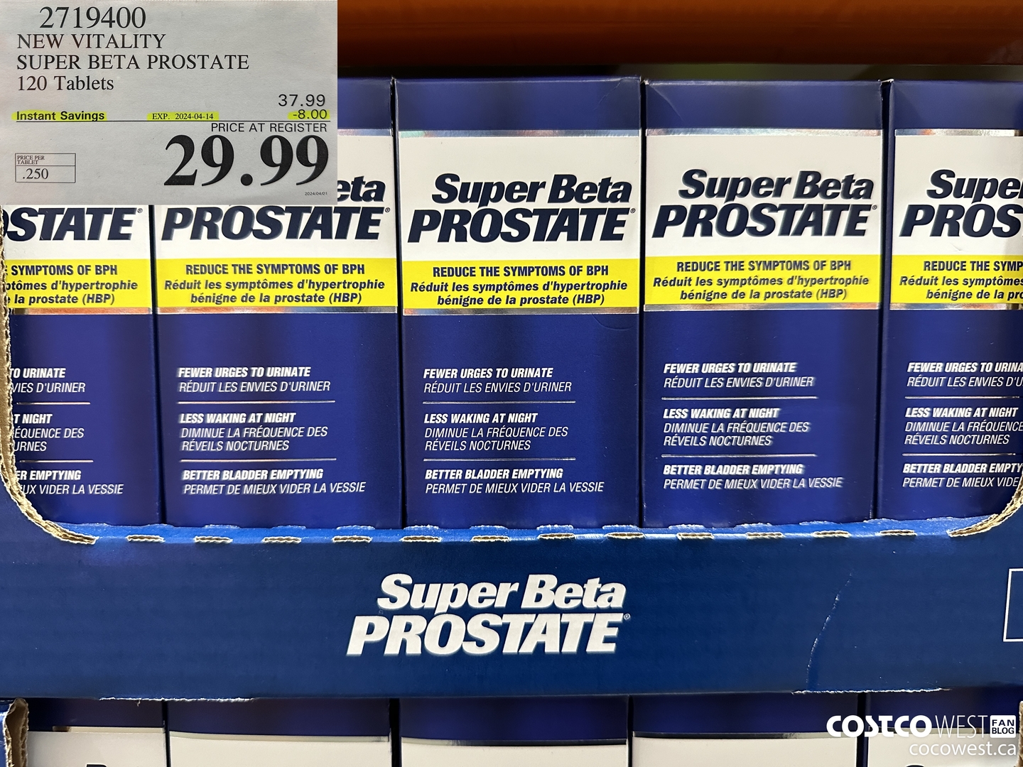 2719400 NEW VITALITY SUPER BETA PROSTATE 120 TABLETS ($8.00 INSTANT SAVINGS EXPIRES ON 2024-04-14) $29.99