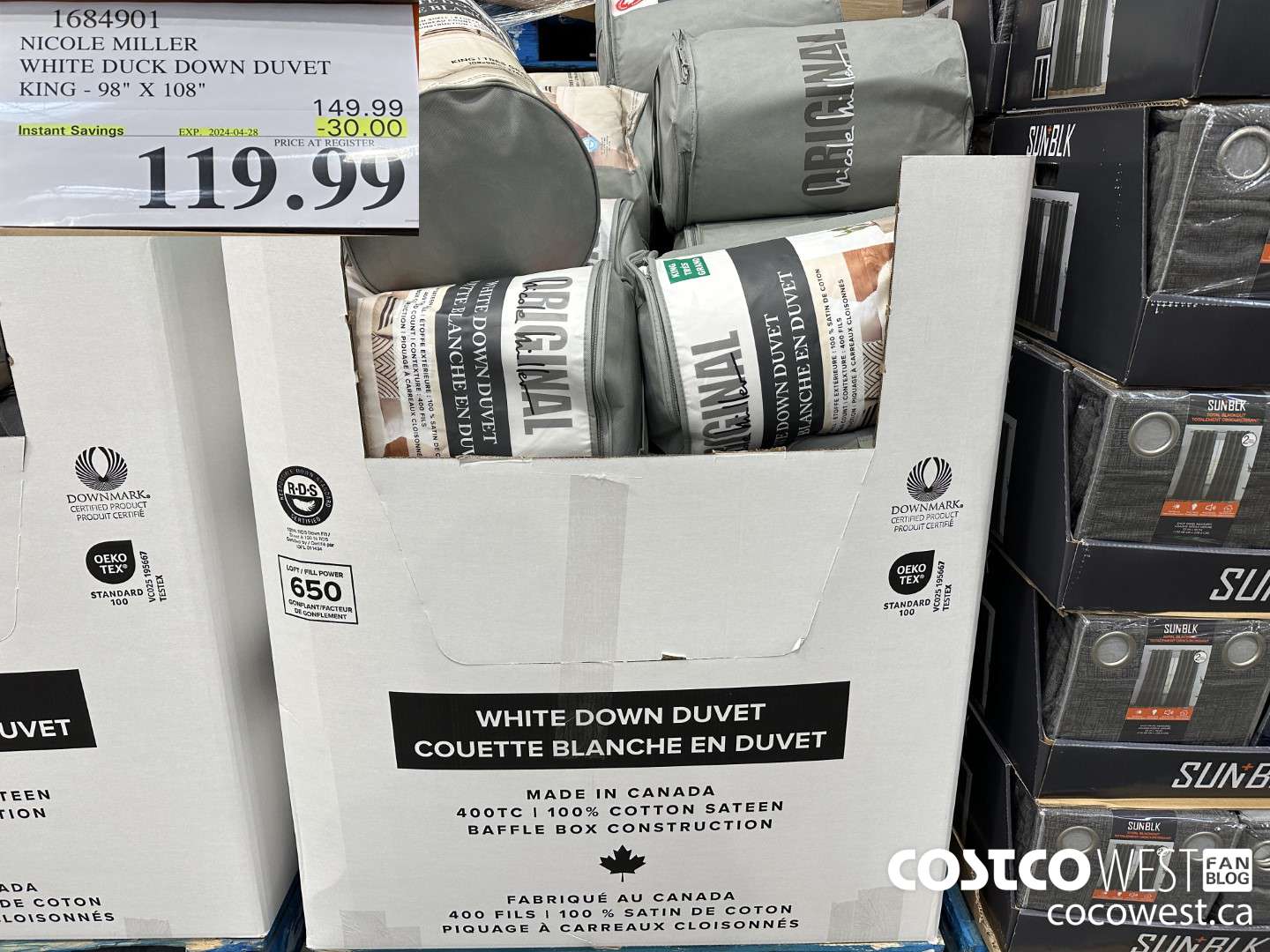 1684901 NICOLE MILLER WHITE DUCK DOWN DUVET KING 98