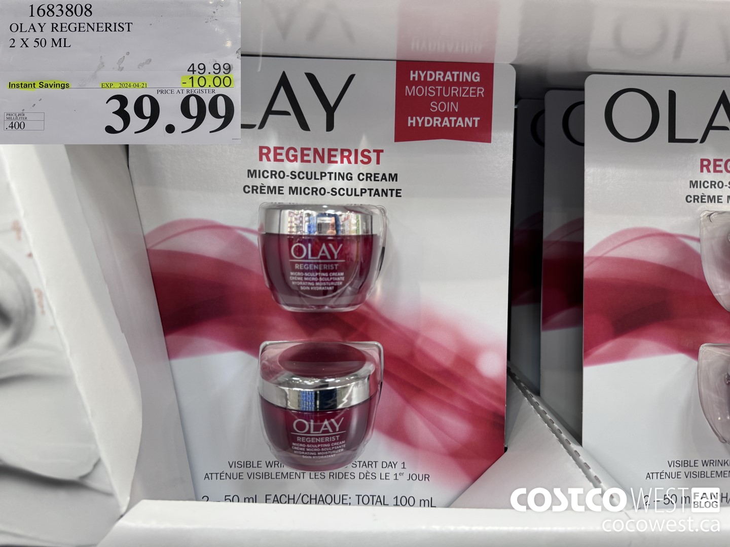1683808 OLAY REGENERIST 2 X 50 ML ($10.00 INSTANT SAVINGS EXPIRES ON 2024-04-21) $39.99