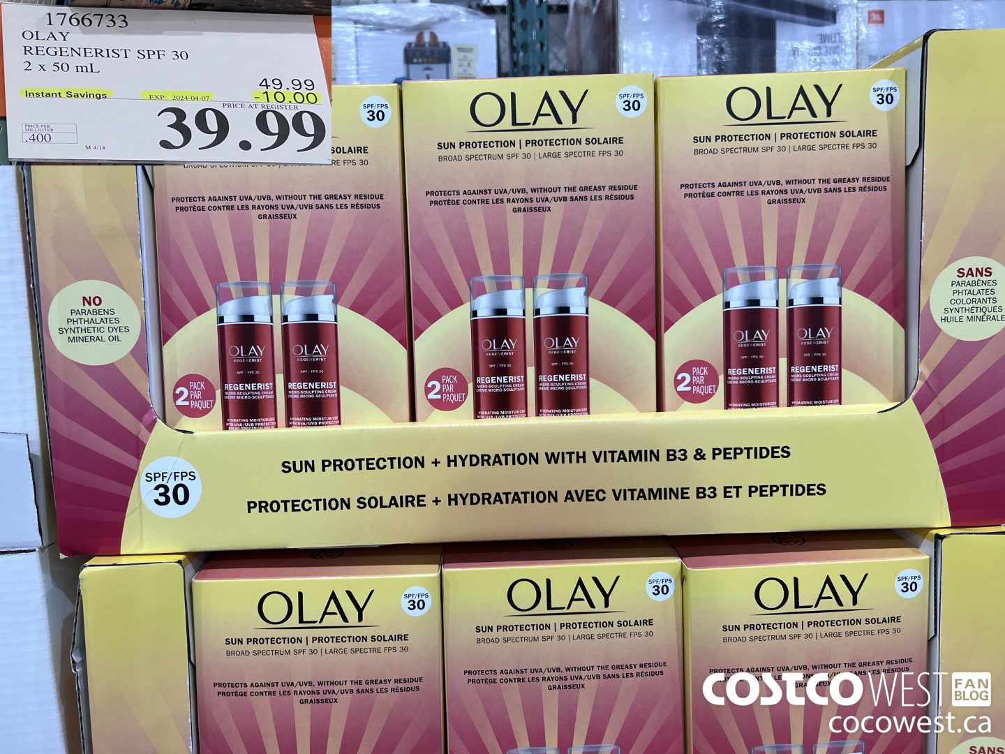 1766733 OLAY REGENERIST SPF 30 2 X 50 ML ($10.00 INSTANT SAVINGS EXPIRES ON 2024-04-07) $39.99