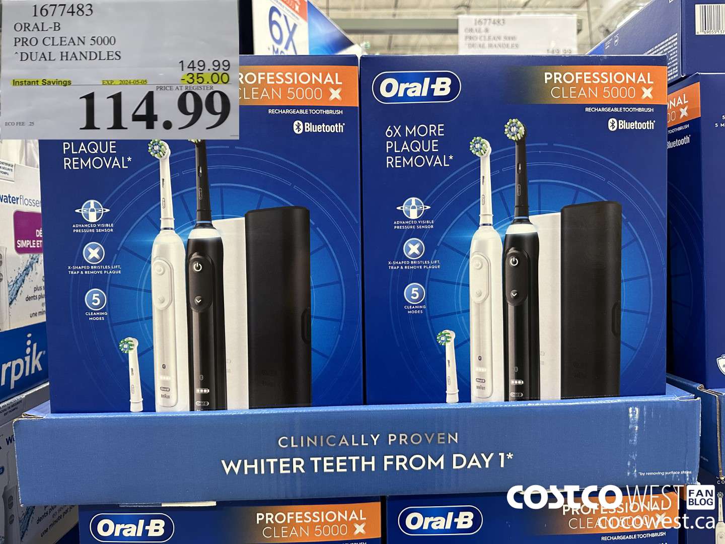 1677483 ORAL-B PRO CLEAM 5000 DUAL HANDLES ($35.00 INSTANT SAVINGS EXPIRES ON 2024-05-05) $114.99