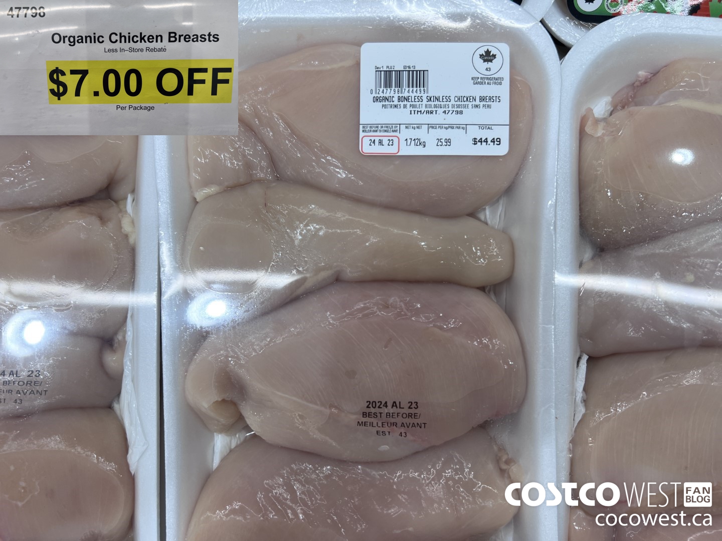 47798 ORGANIC CHICKEN BREASTS ($7.00 INSTANT SAVINGS)