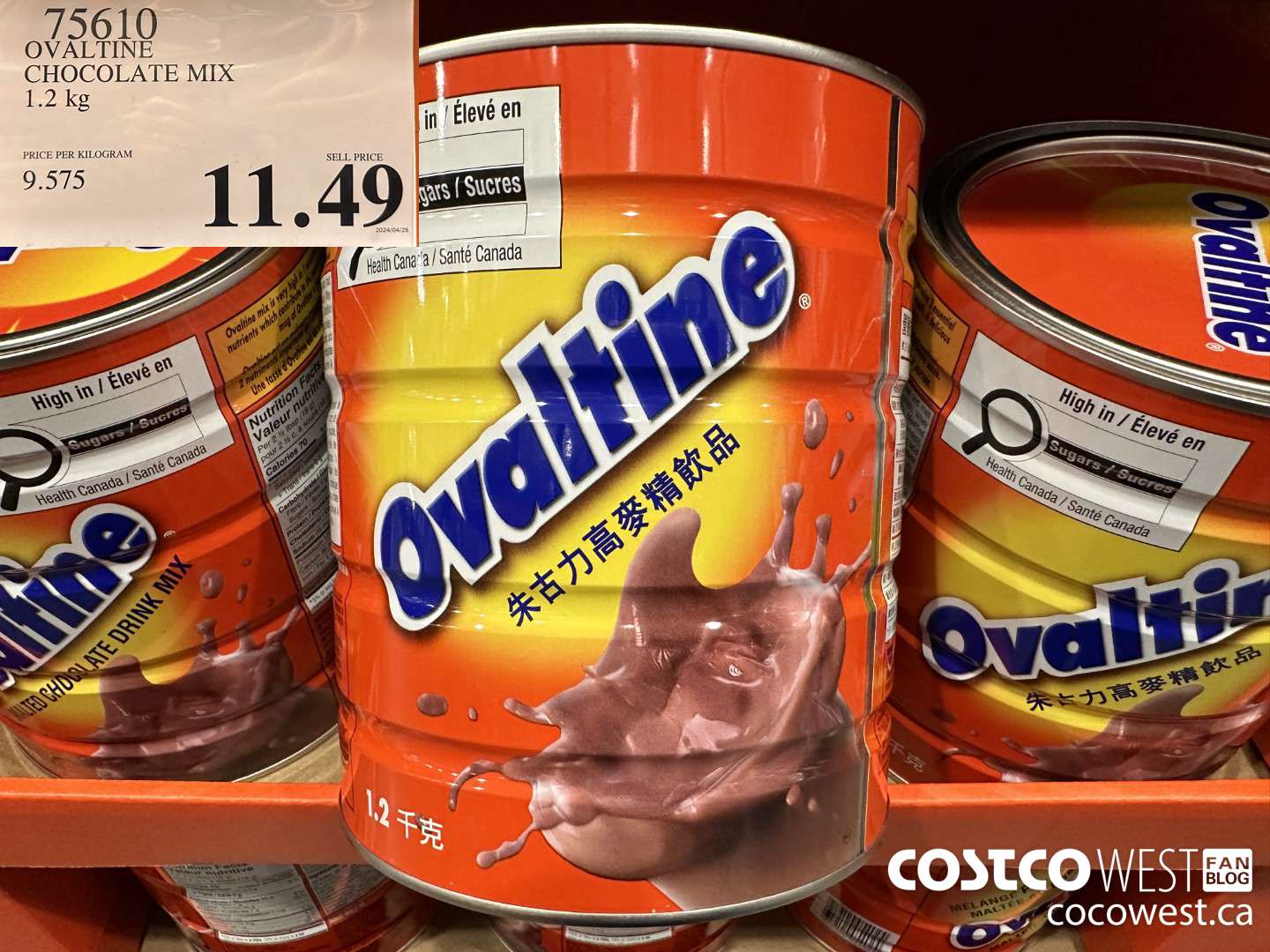 75610 OVALTINE CHOCOLATE MIX 1.2 KG $11.49