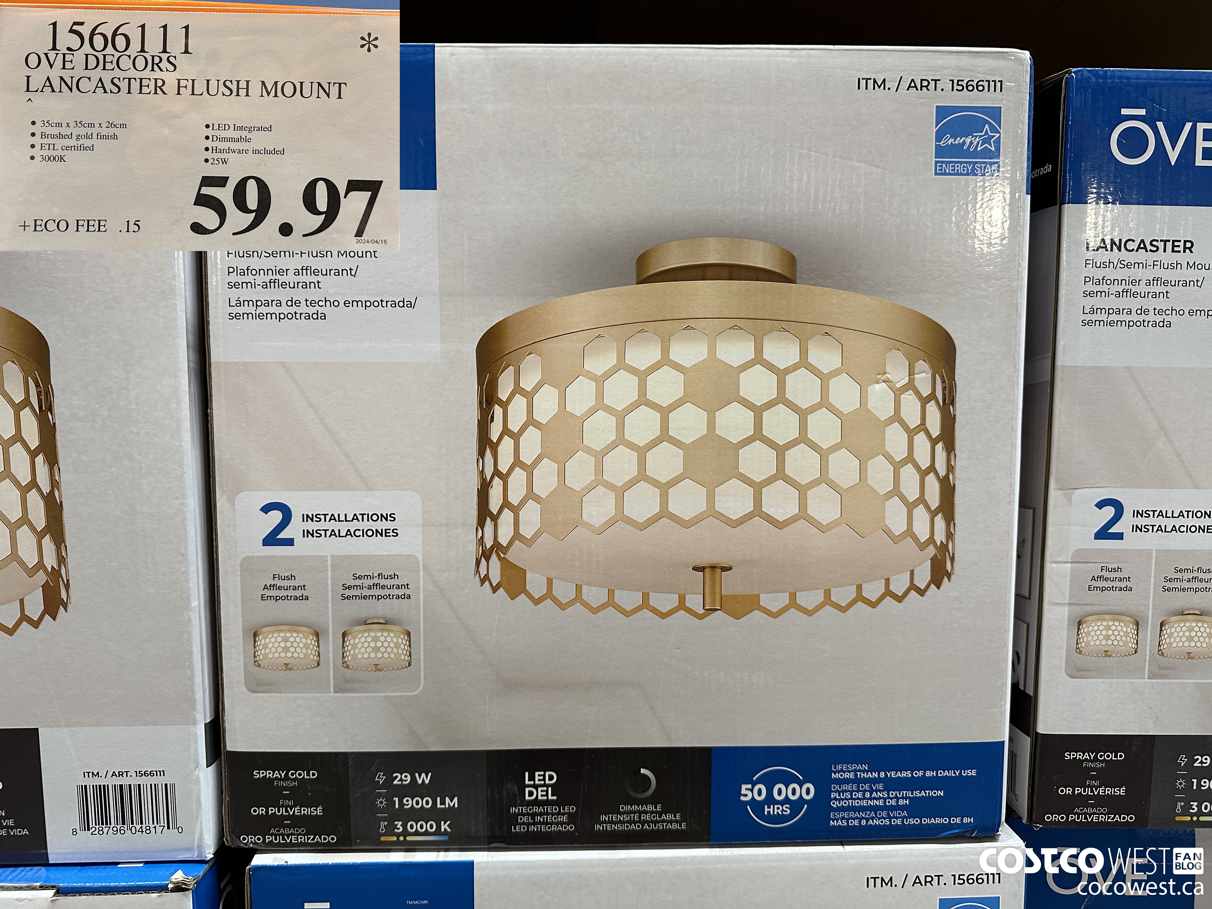 1566111 OVE DECORS LANCASTER FLUSH MOUNT $59.97