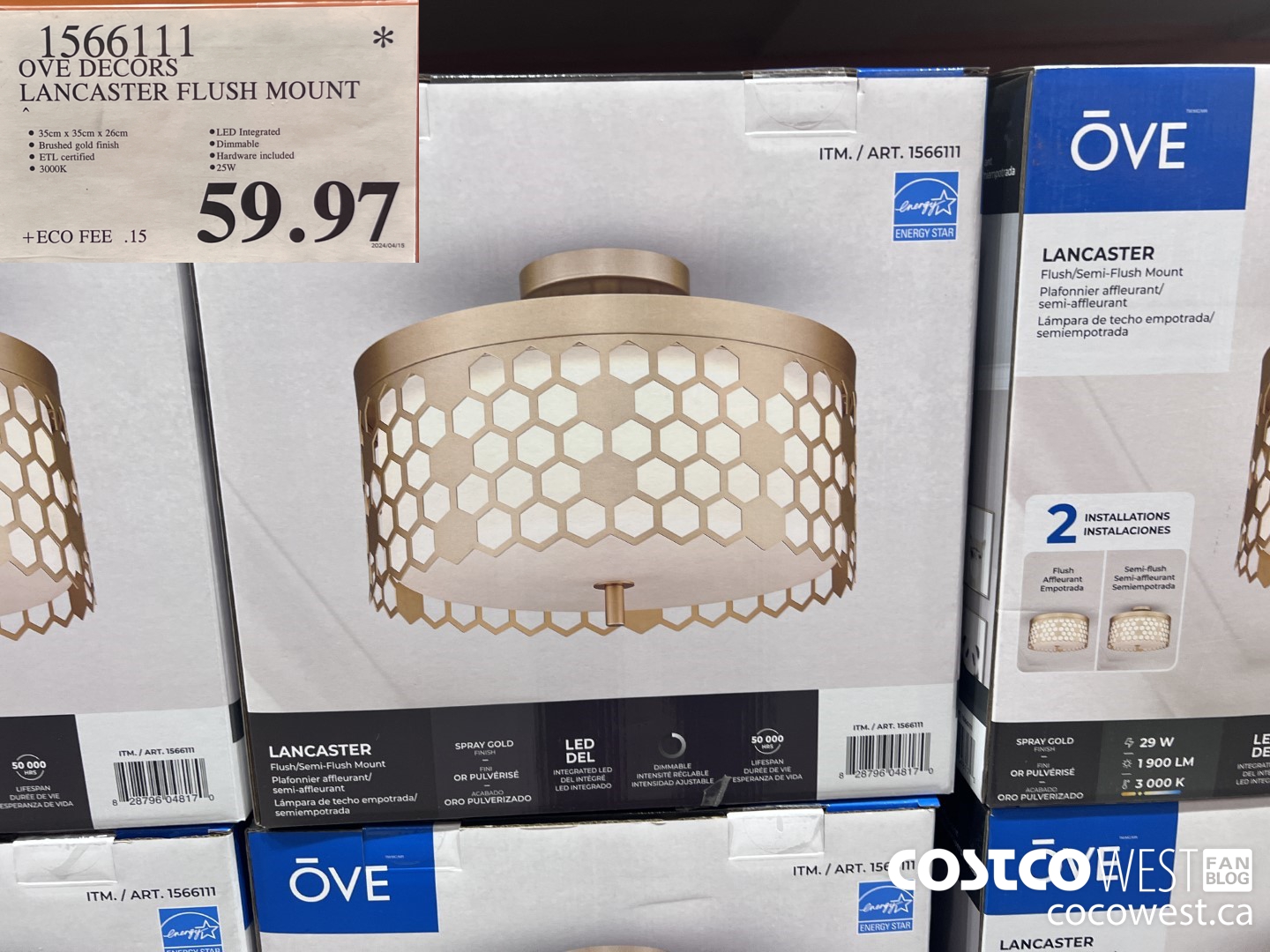 1566111 OVE DECORS LANCASTER FLUSH MOUNT $59.97