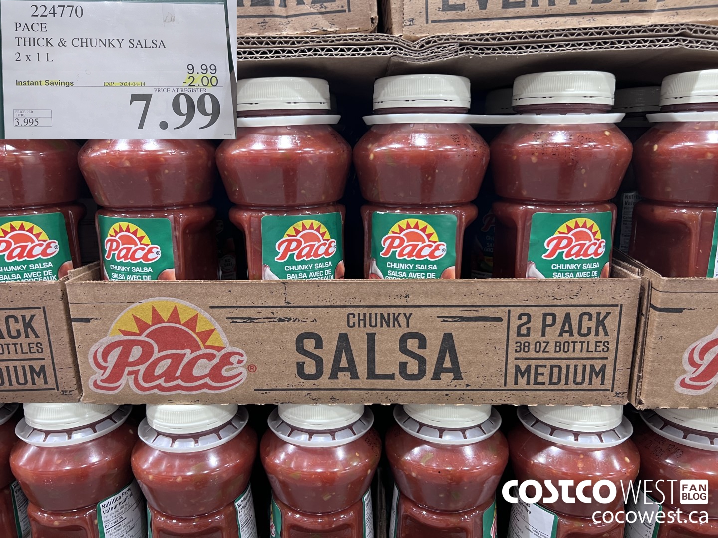 224770 PACE THICK & CHUNKY SALSA 2 X 1L ($2.00 INSTANT SAVINGS EXPIRES ON 2024-04-14) $7.99