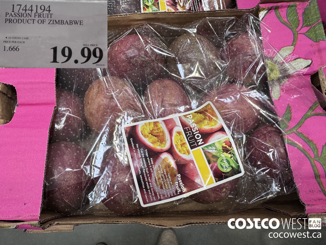 1744194 PASSION FRUIT PRODUCT OF ZIMBABWE $19.99