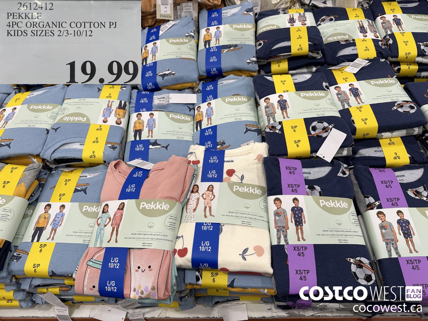 2612412 PEKKLE 4PC ORGANIC COTTON PJ KIDS SIZES 2/3-10/12 $19.99