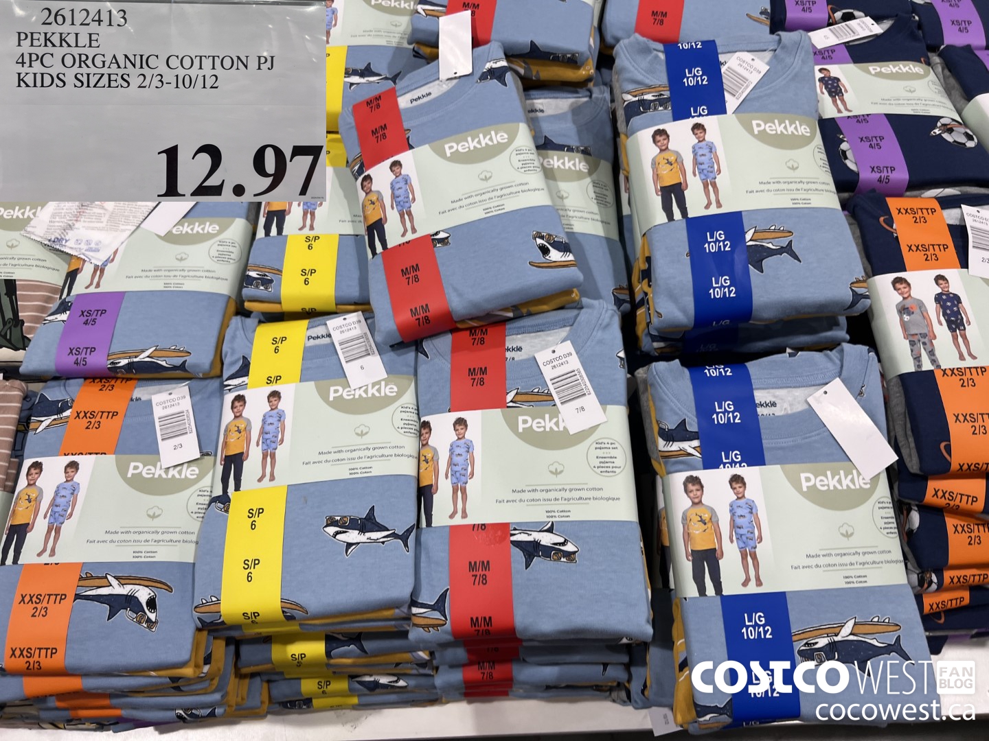 2612413 PEKKLE 4PC ORGANIC COTTON PJ KIDS SIZES 2/3-10/12 $12.97