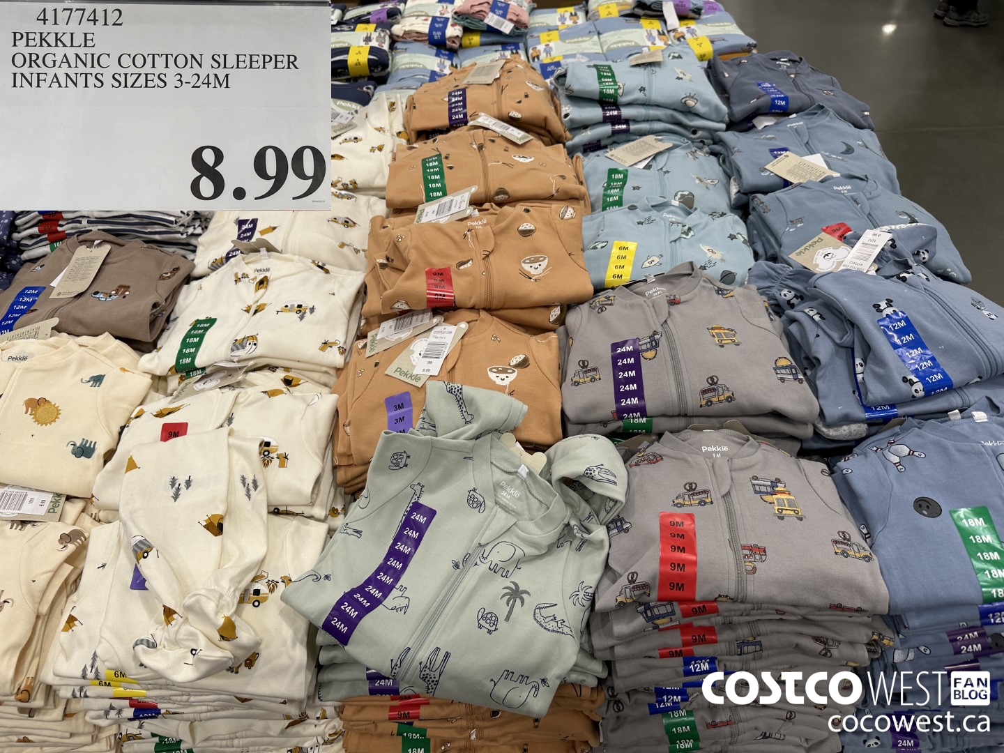 4177412 PEKKLE ORGANIC COTTON SLEEPER INFANTS SIZES 3-24M $8.99