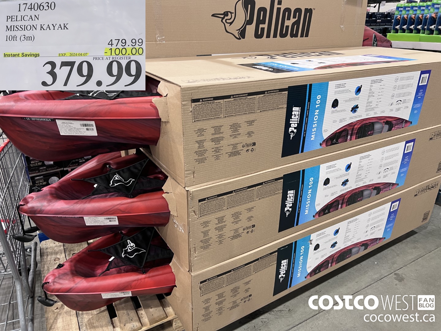 1740630 PELICAN MISSION KAYAK 10FT (3M) ($100.00 INSTANT SAVINGS EXPIRES ON 2024-04-07) $379.99