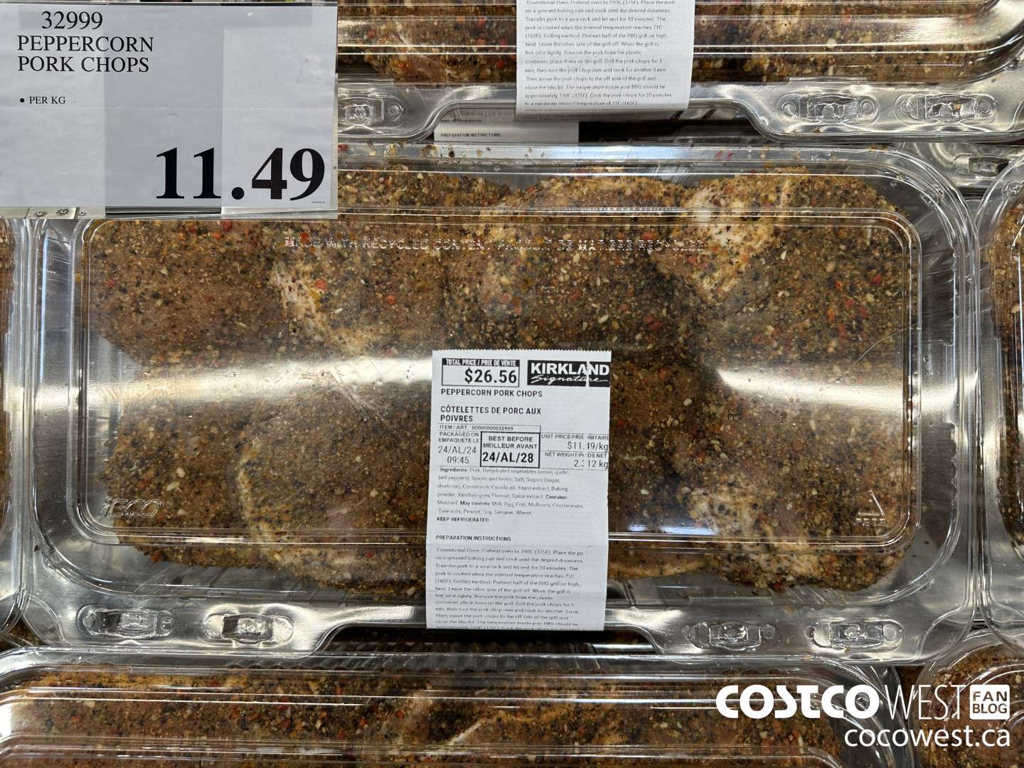 32999 PEPPERCORN PORK CHOPS $11.49