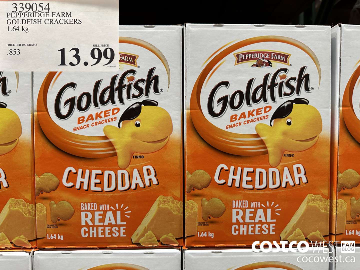 339054 PEPPERIDGE FARM GOLDFISH CRACKERS 1.64 kg $13.99
