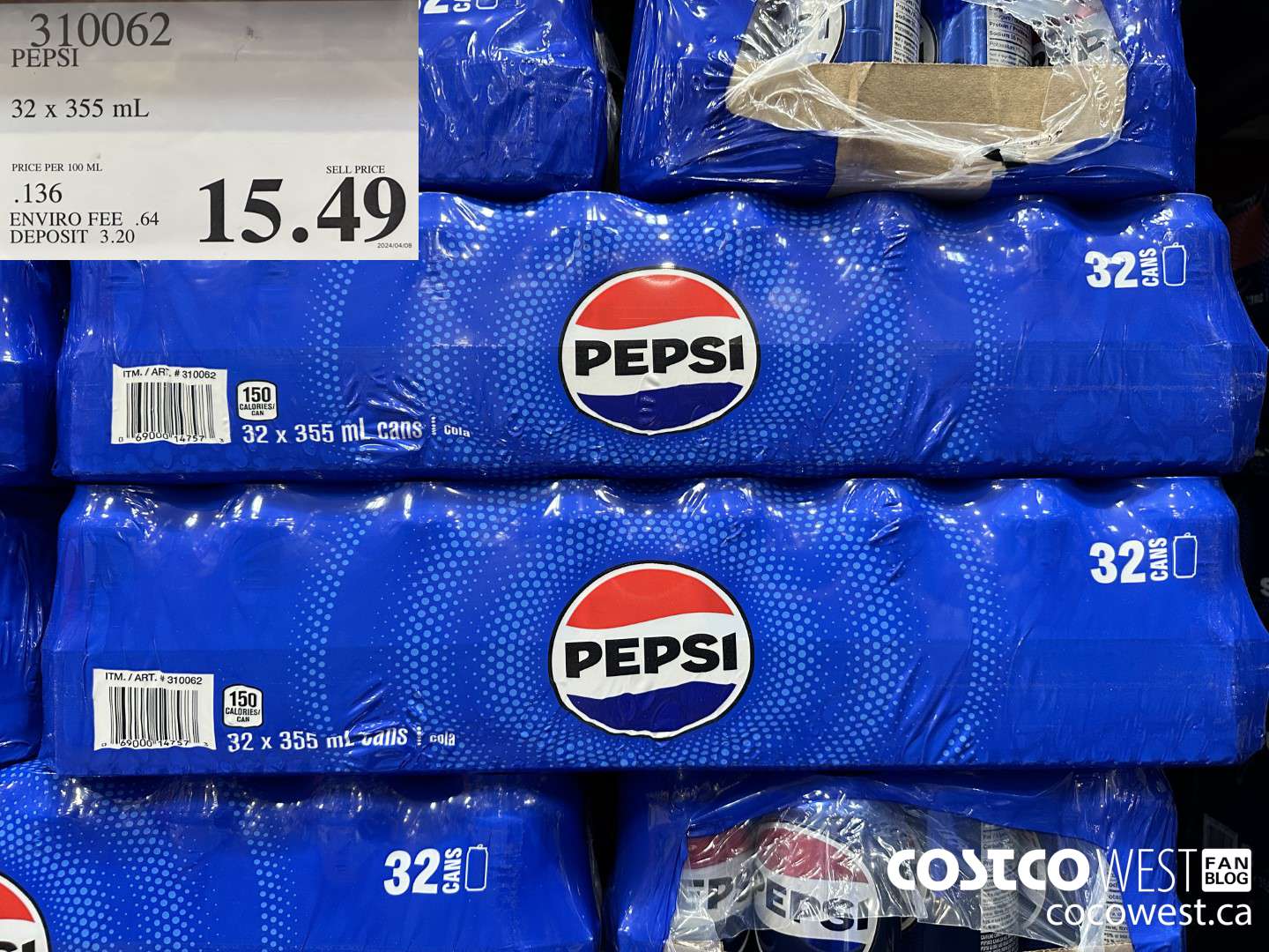 310062 PEPSI 32 X 355 ML $15.49