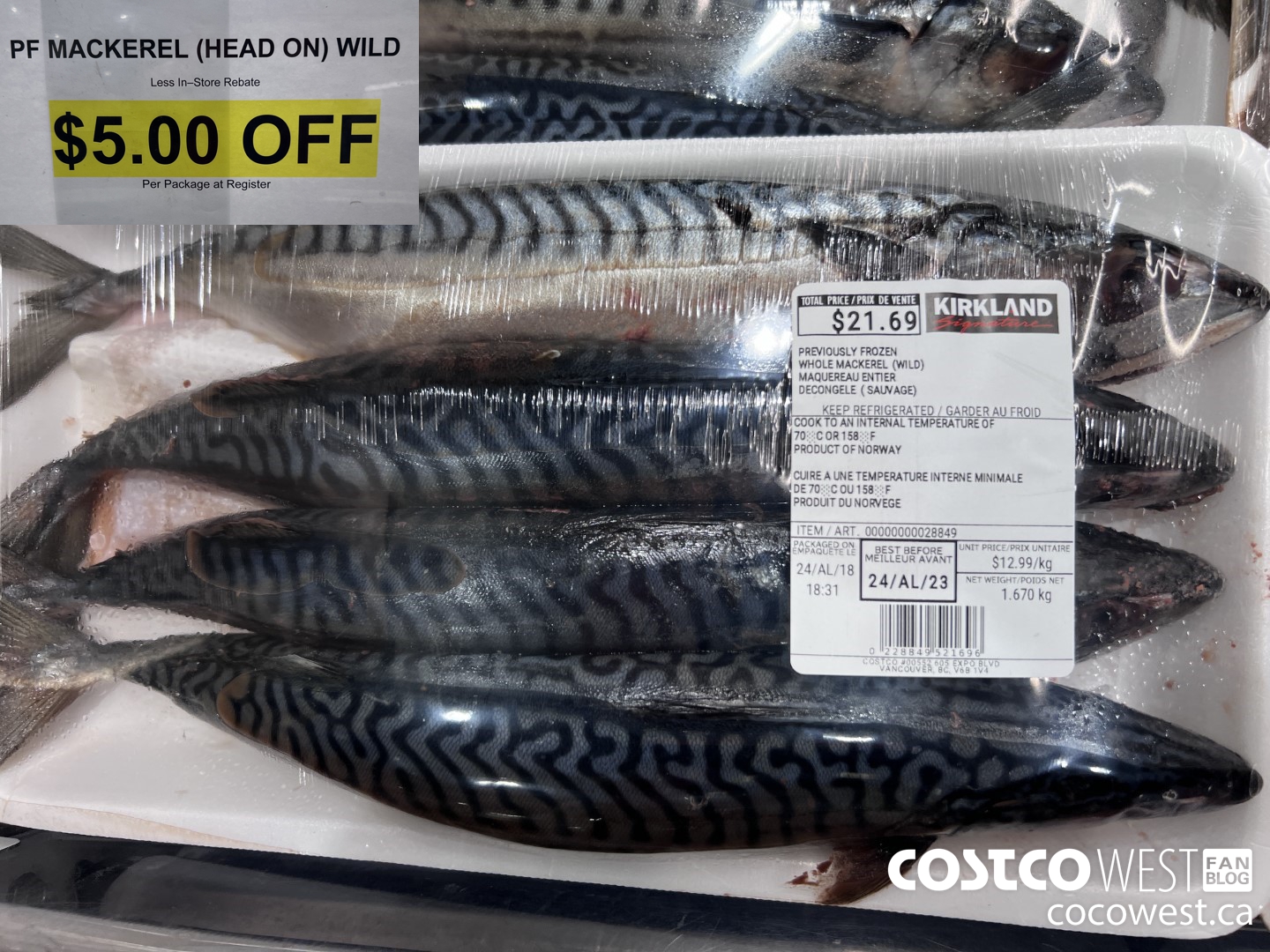 28849 PF MACKEREL (HEAD ON) WILD ($5.00 INSTANT SAVINGS)