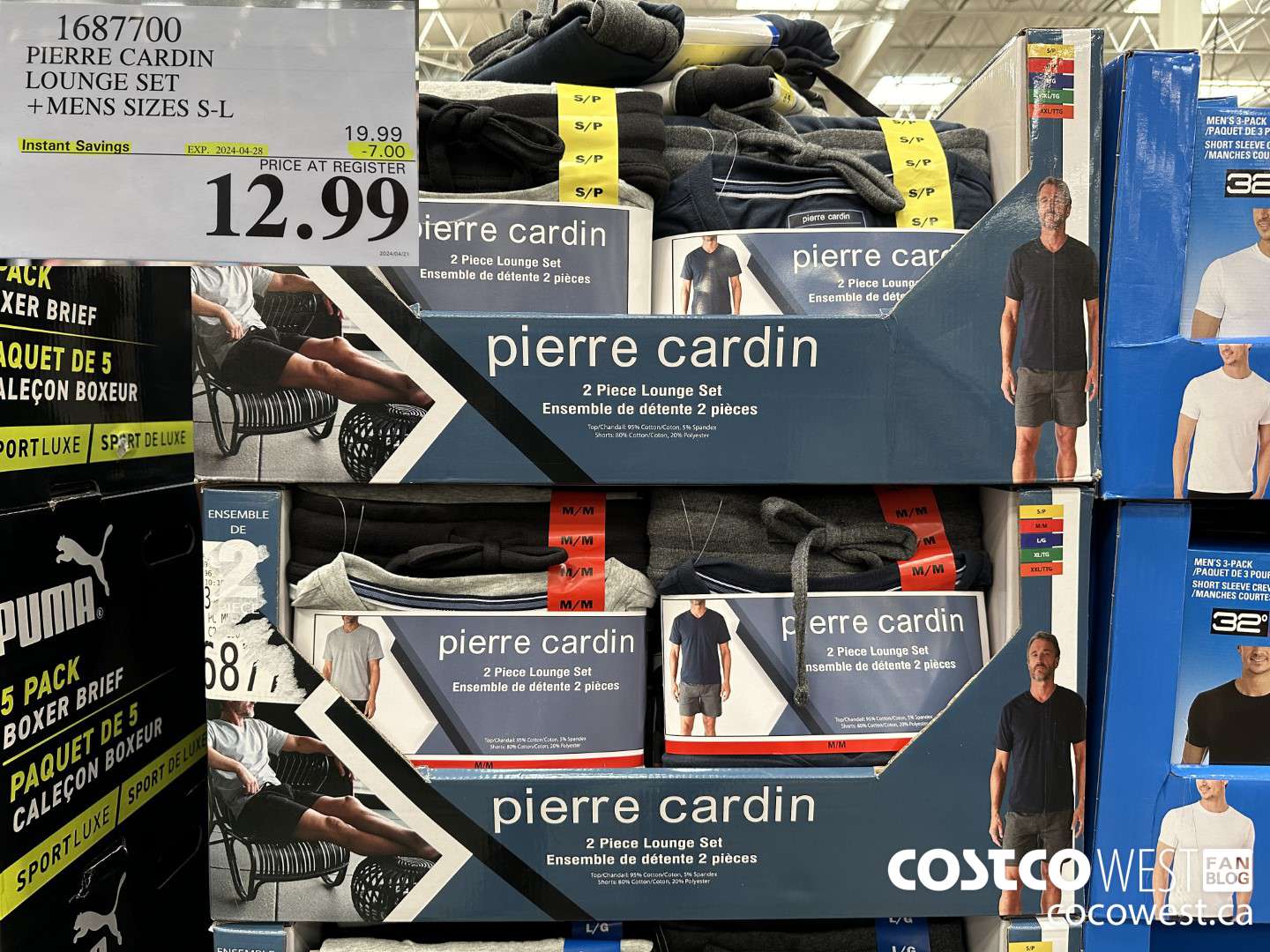 1687700 PIERRE CARDIN LOUNGE SET MENS SIZES S-L ($7.00 INSTANT SAVINGS EXPIRES ON 2024-04-28) $12.99