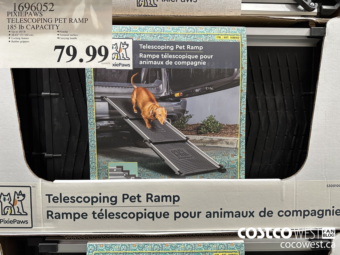 1696052 PIXIEPAWS TELESCOPING PET RAMP 185 LB CAPACITY $79.99