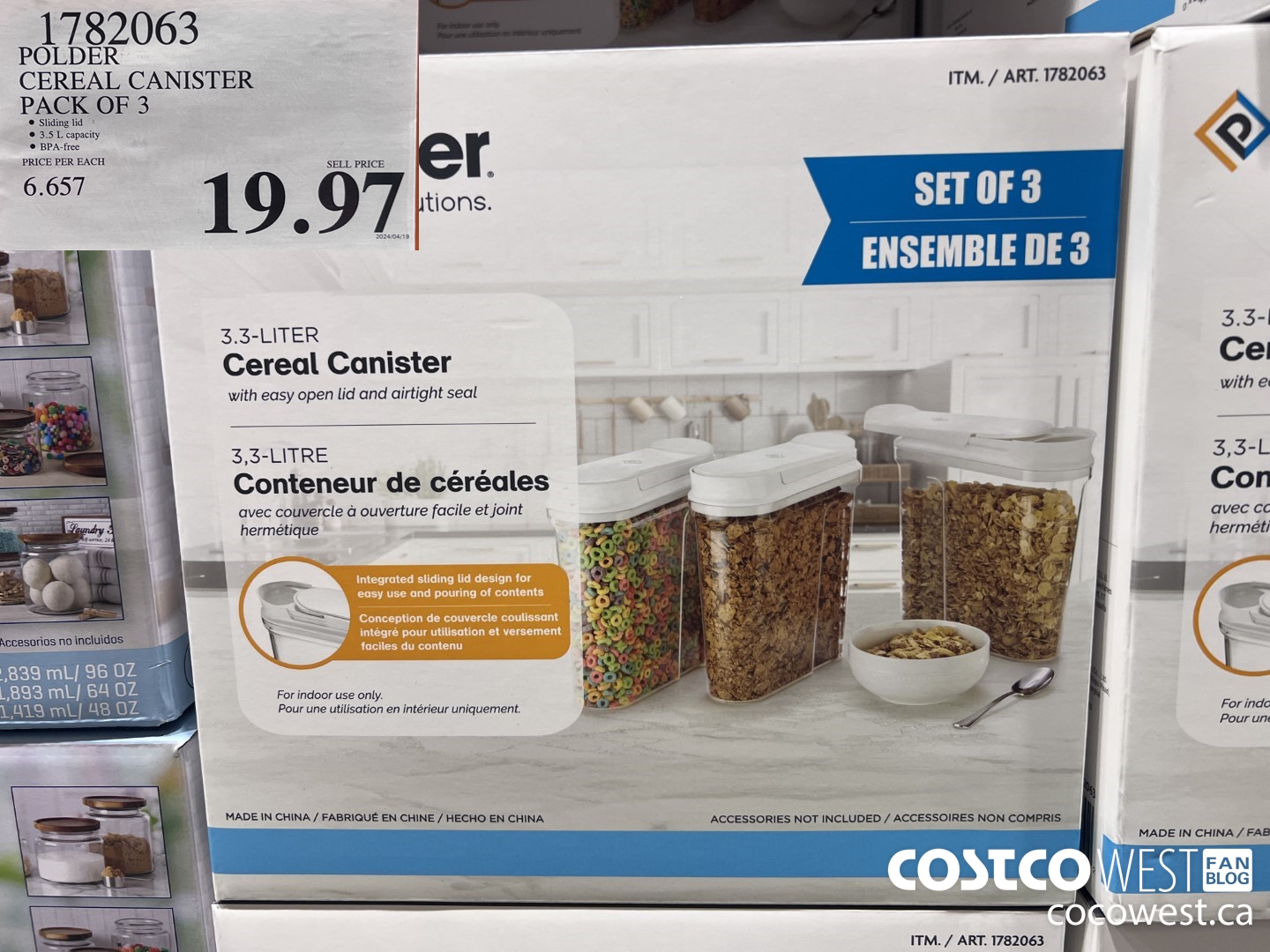 1782063 POLDER CEREAL CANISTER PACK OF 3 $19.97